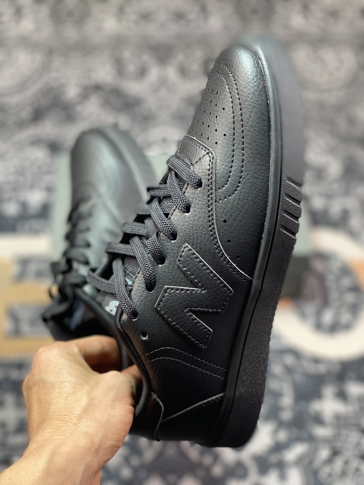 New Balance CT05 series low-top classic retro lightweight casual sports basketball shoes ”leather all black” CT05BW0