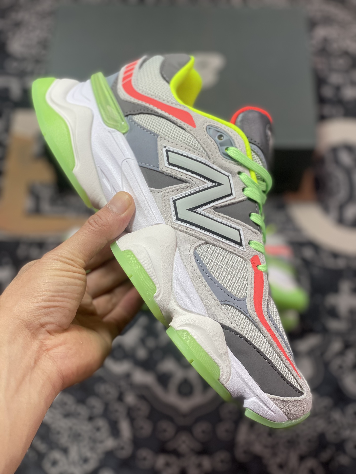 New Balance 9060 white gray green retro casual sports dad shoes U9060DGG