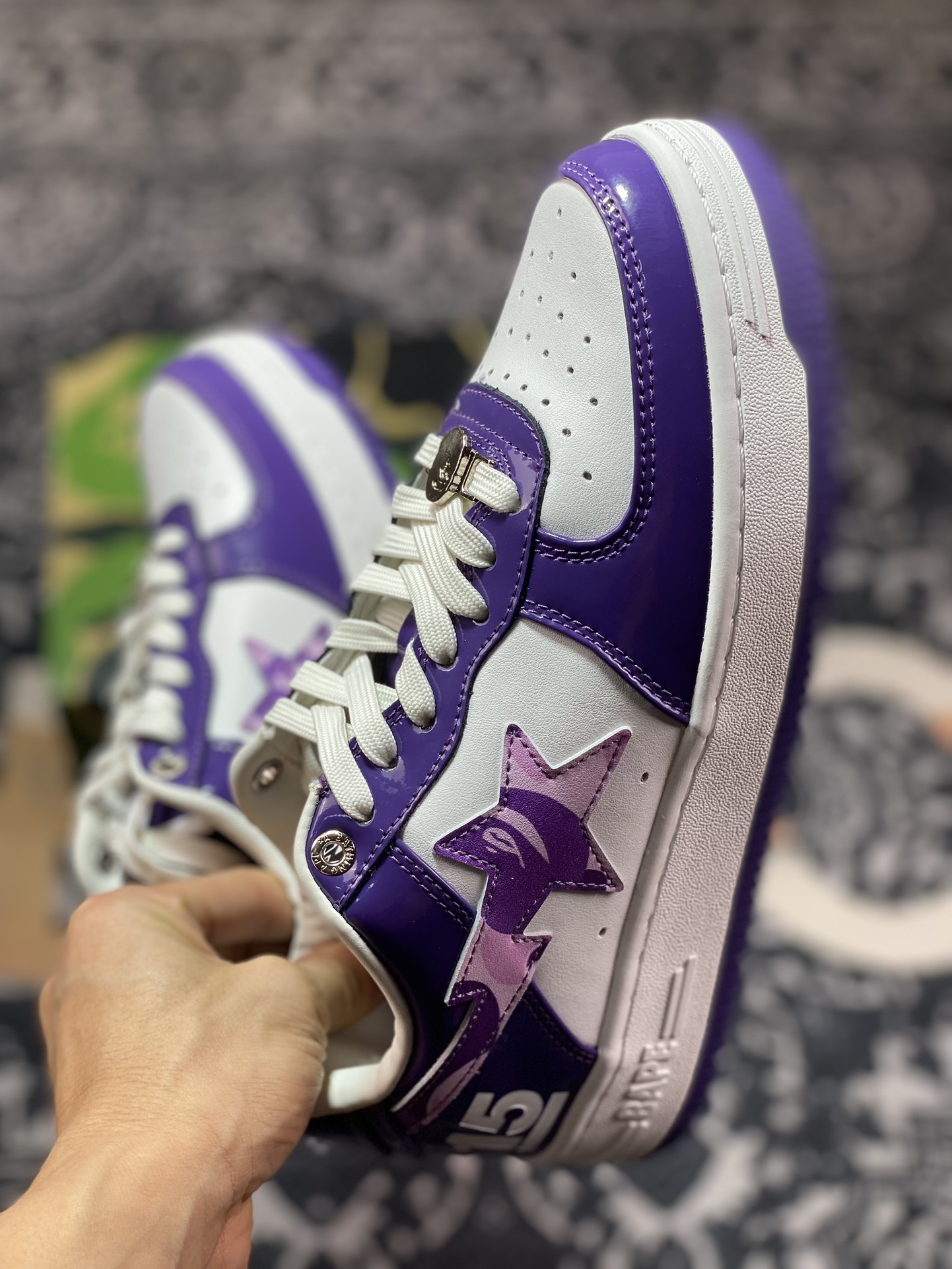 Bape x Air Force 1 Sta Low Taipei 15th Anniversary White Purple 1I22-191-001