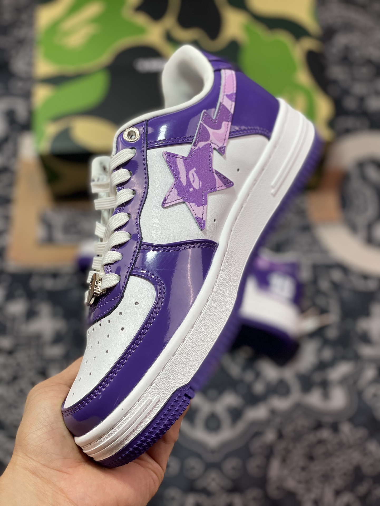 Bape x Air Force 1 Sta Low Taipei 15th Anniversary White Purple 1I22-191-001