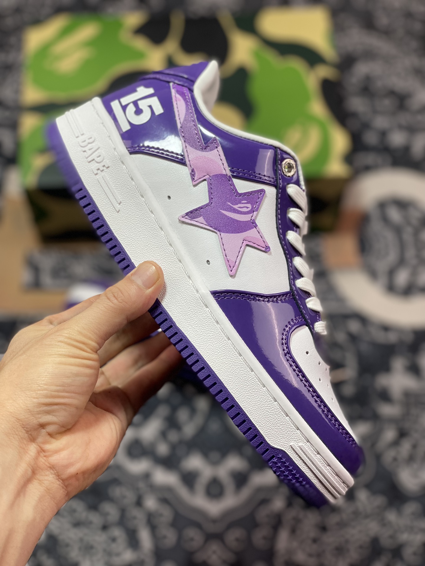 Bape x Air Force 1 Sta Low Taipei 15th Anniversary White Purple 1I22-191-001