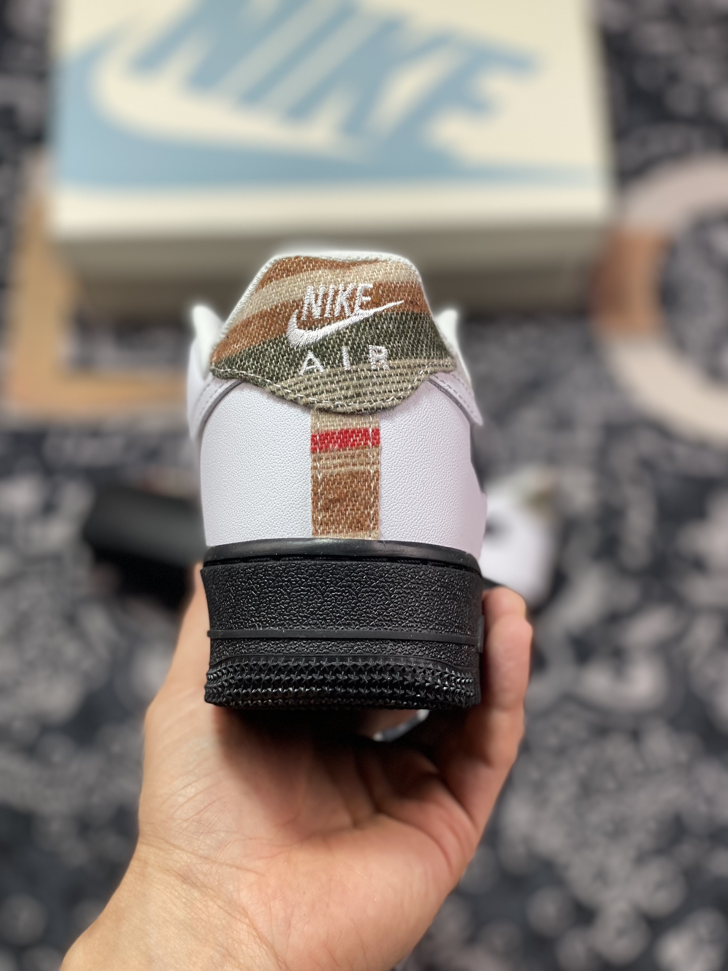 Air Force 1 '07 Low White Black Wool Custom CW1188-678