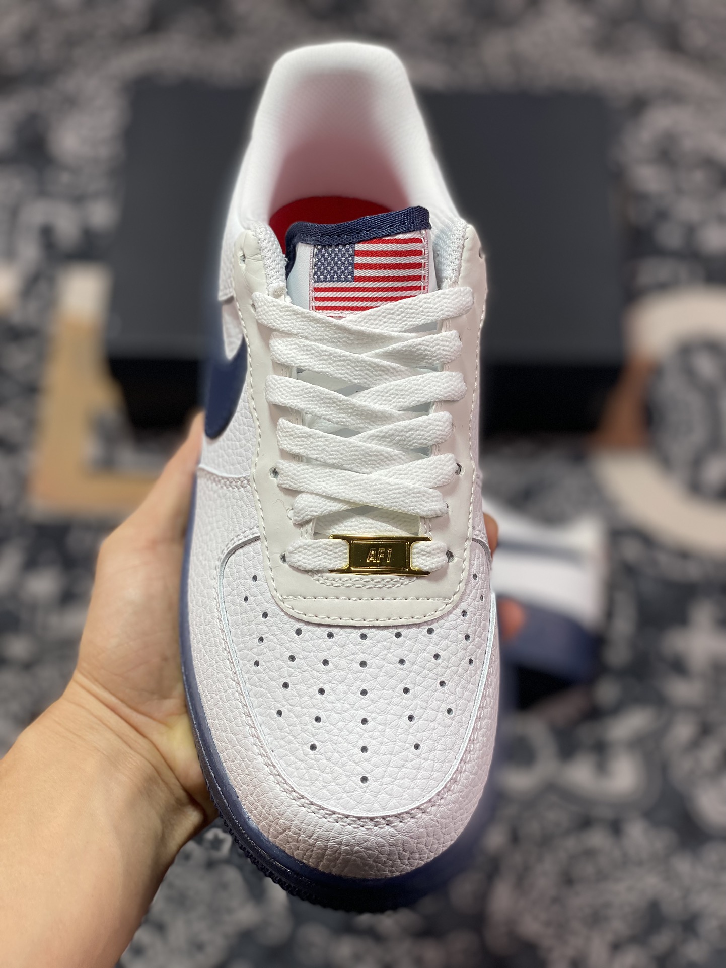 Nike Air Force 1 Low 07 USA American flag original last original cardboard CK5718-100