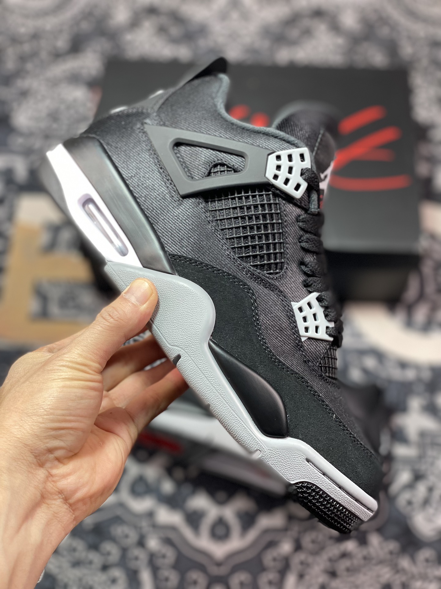 Original Air Jordan 4 Retro SE ”Black Canvas” by Eminem DH7138-006