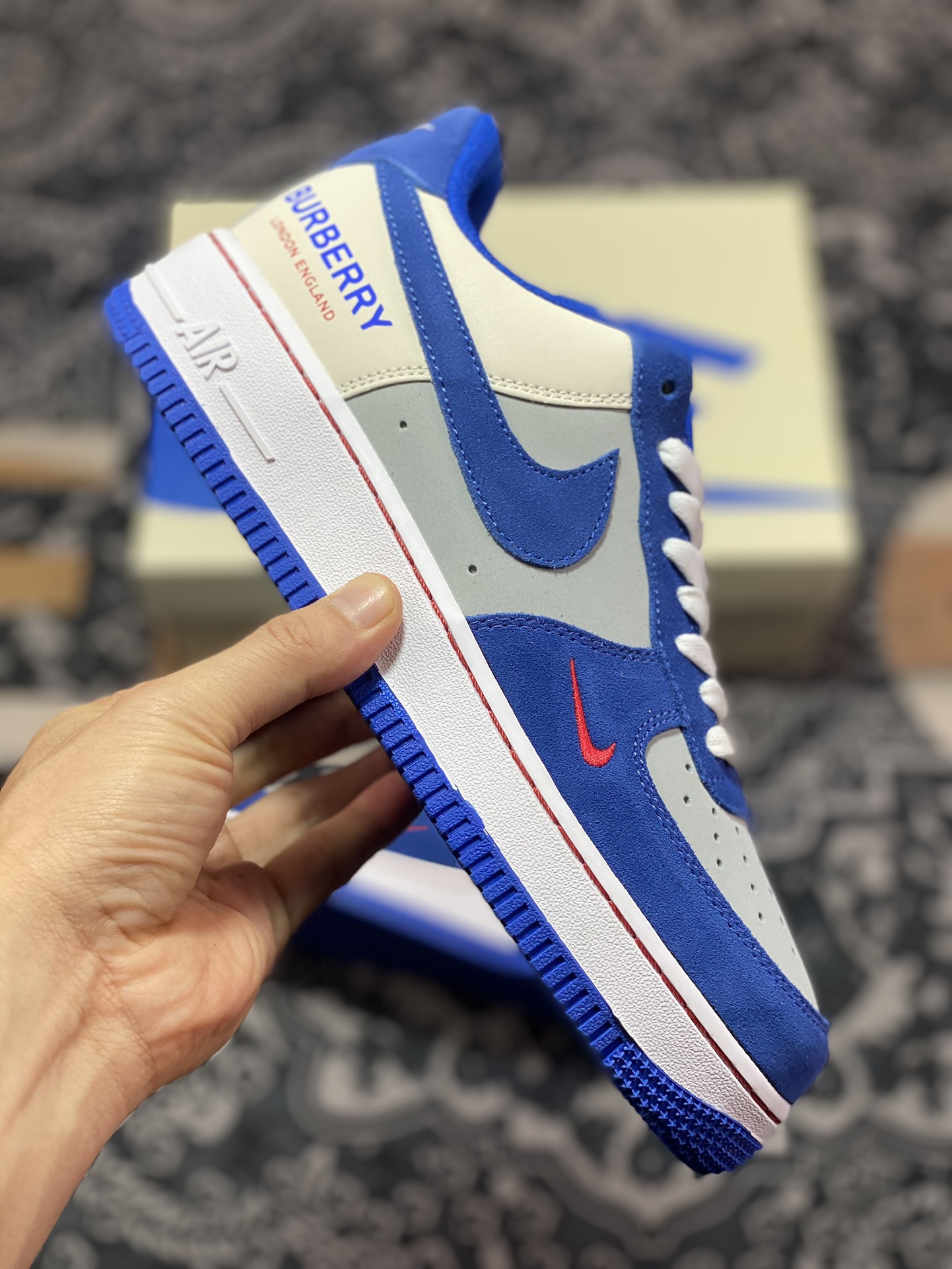 Air Force 1 '07 Low Burberry joint white gray blue HX123-001