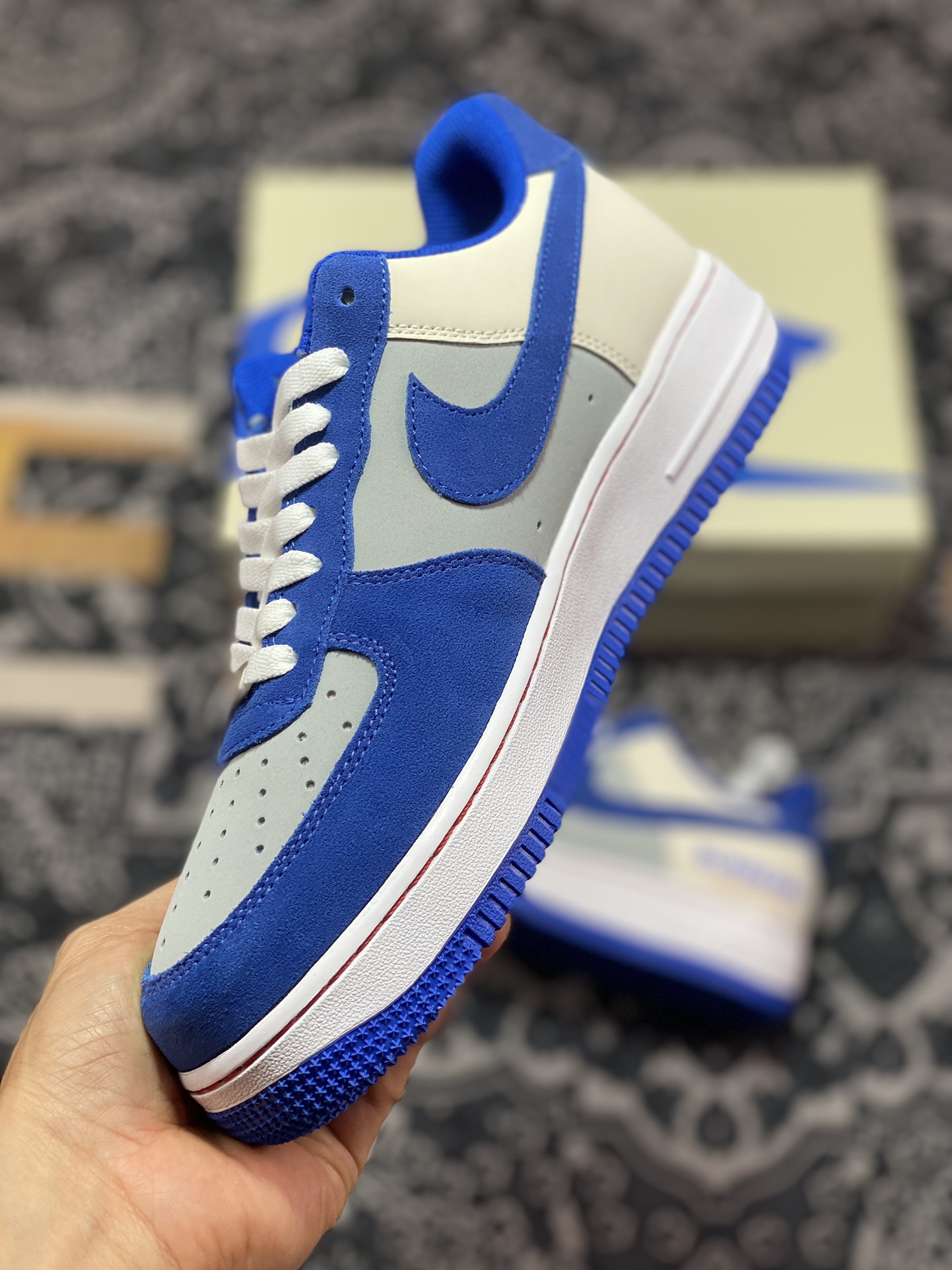 Air Force 1 '07 Low Burberry joint white gray blue HX123-001