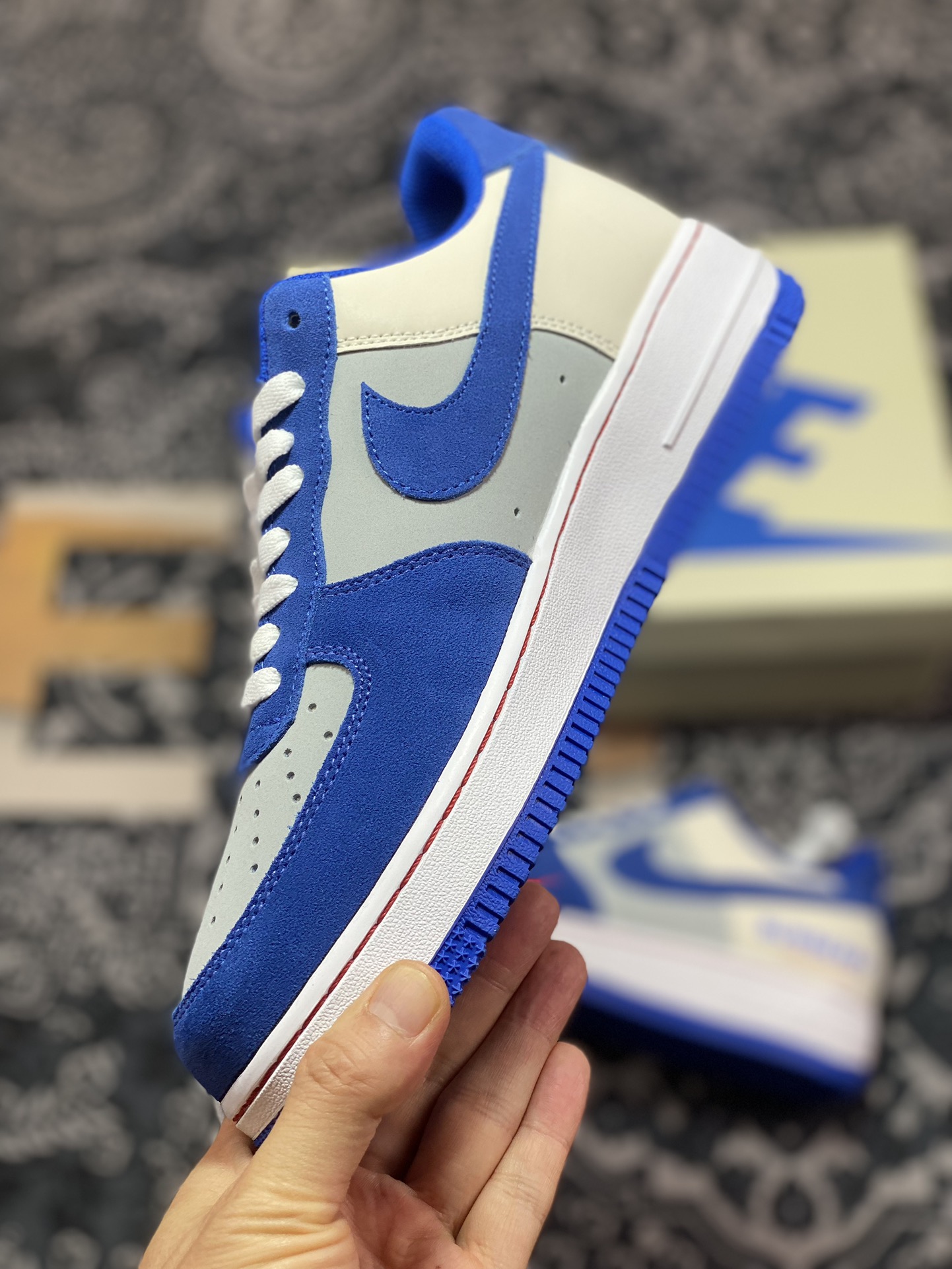 Air Force 1 '07 Low Burberry joint white gray blue HX123-001