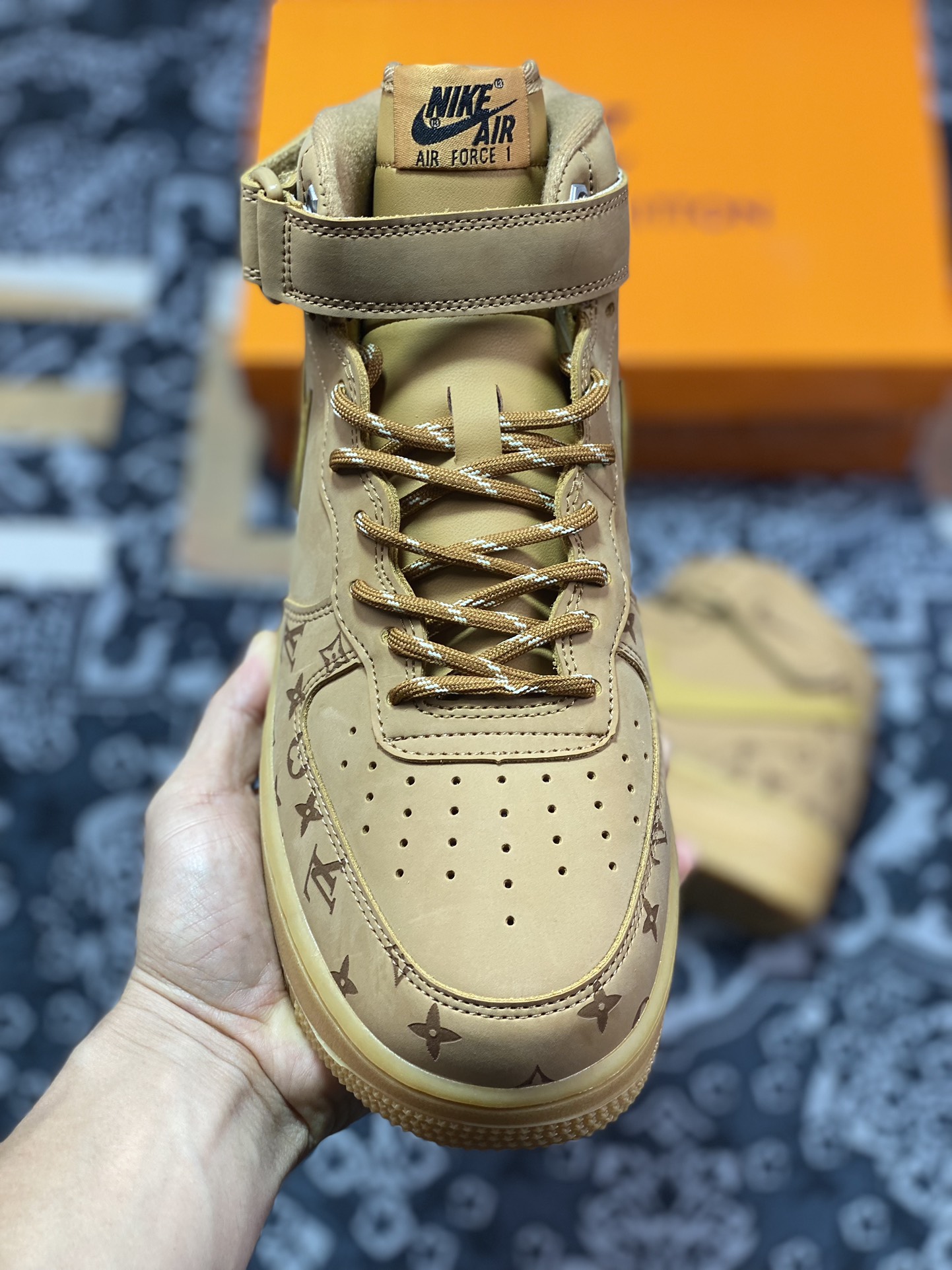 Air Force 1 '07 Mid LV Wheat Print DV9988-500