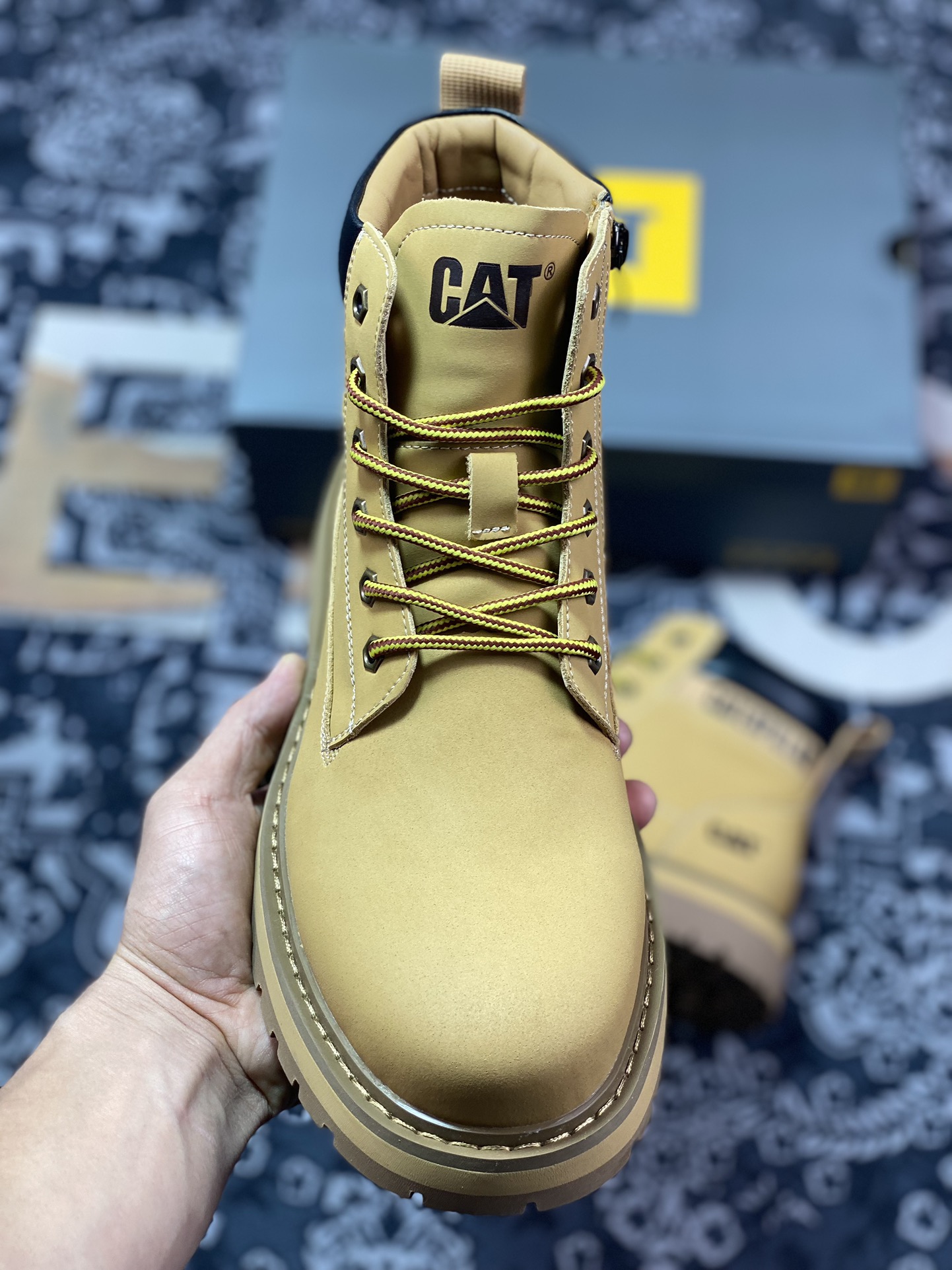 New arrival #CAT Carter outdoor workwear light bottom mid-cut leisure yellow boots series