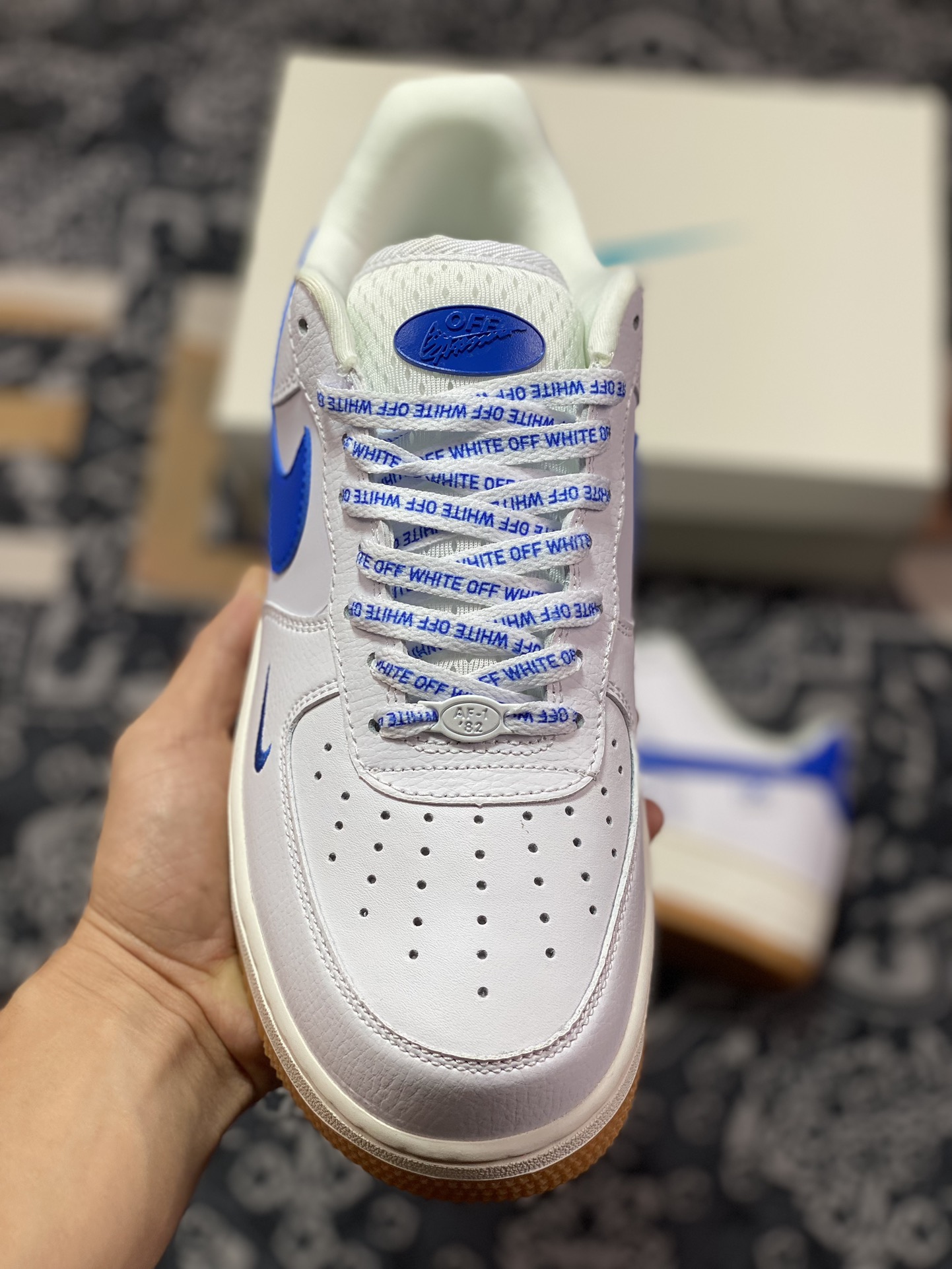 240 Nike Air Force 1 Low 07 x Off White 白蓝生胶原楦头原纸板 PF9055-764