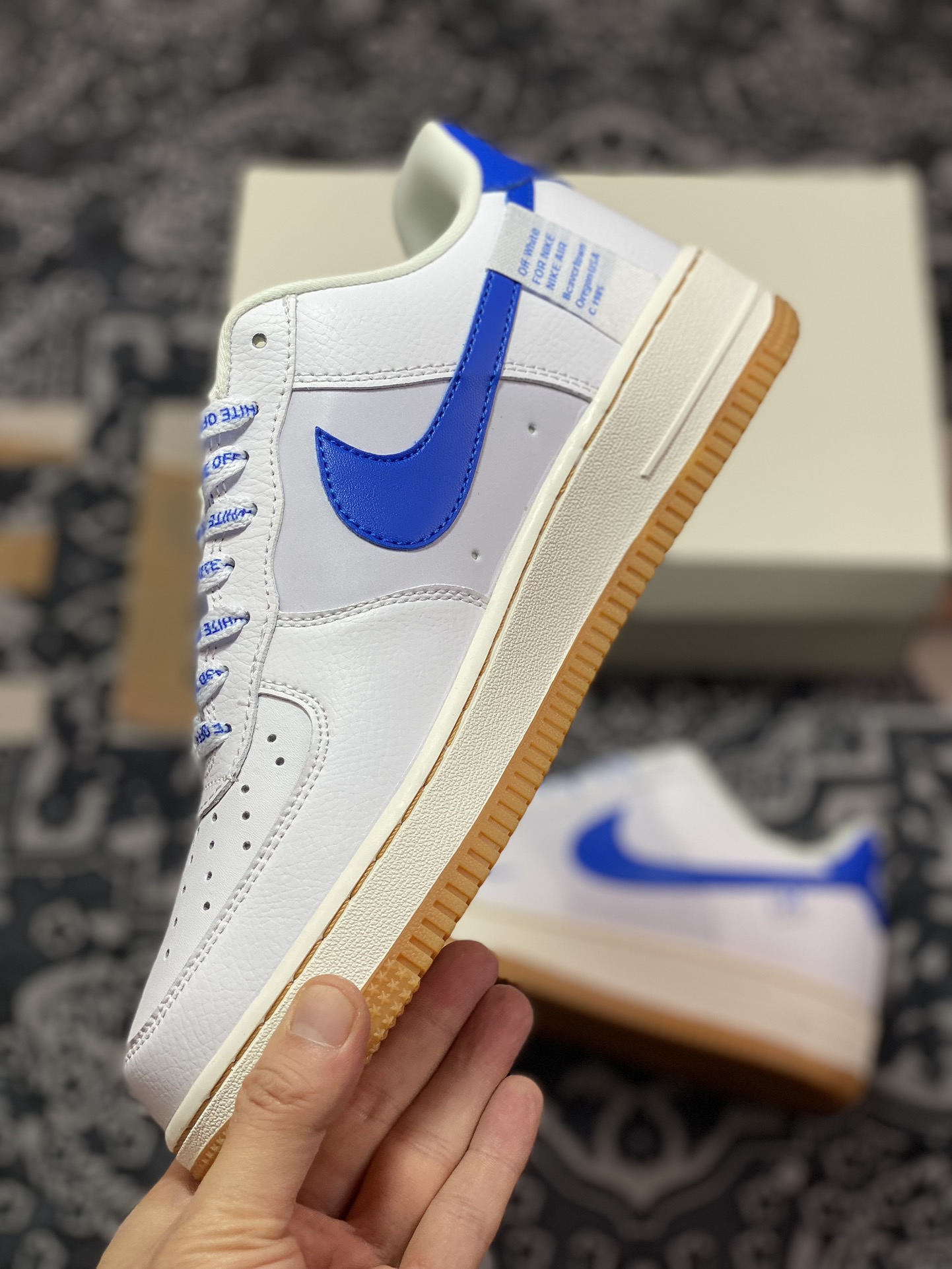 240 Nike Air Force 1 Low 07 x Off White 白蓝生胶原楦头原纸板 PF9055-764