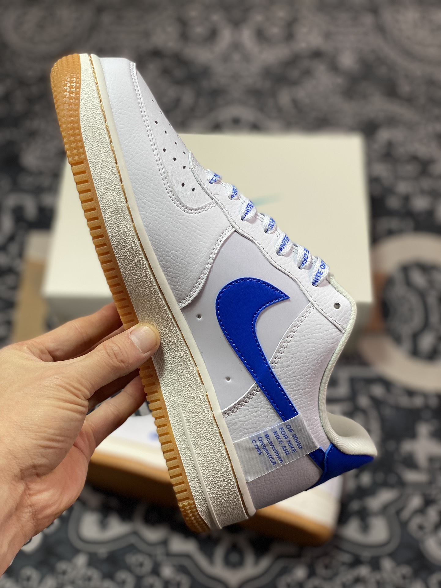 240 Nike Air Force 1 Low 07 x Off White 白蓝生胶原楦头原纸板 PF9055-764