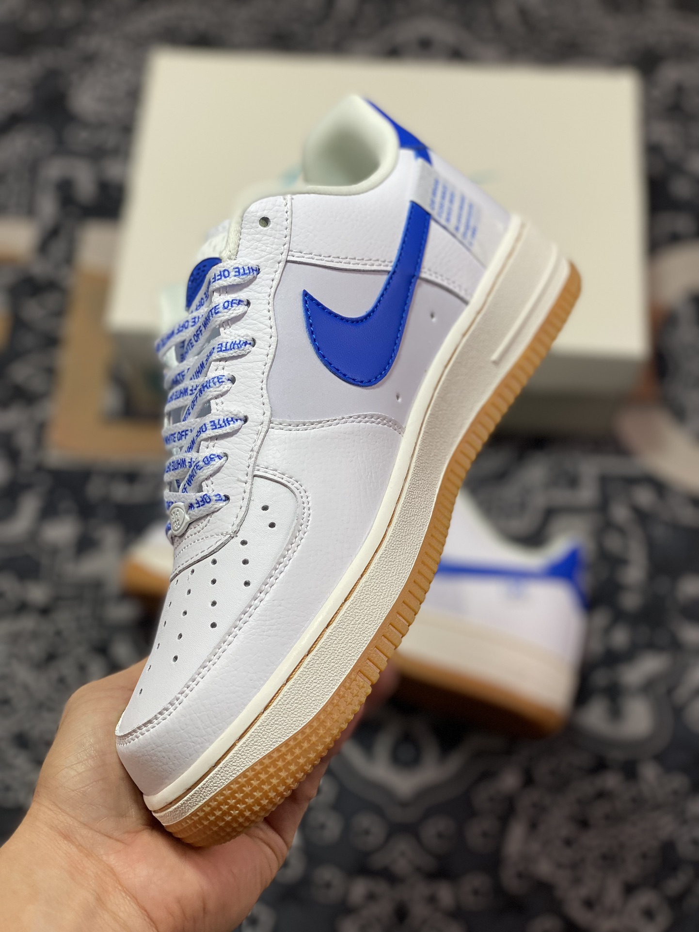 240 Nike Air Force 1 Low 07 x Off White 白蓝生胶原楦头原纸板 PF9055-764