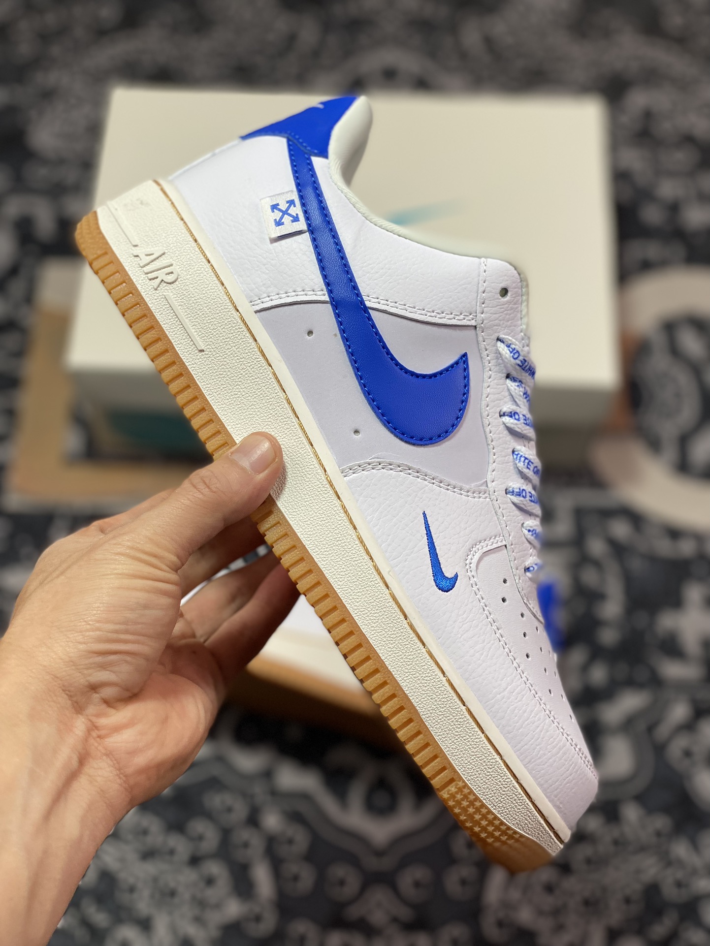 240 Nike Air Force 1 Low 07 x Off White 白蓝生胶原楦头原纸板 PF9055-764