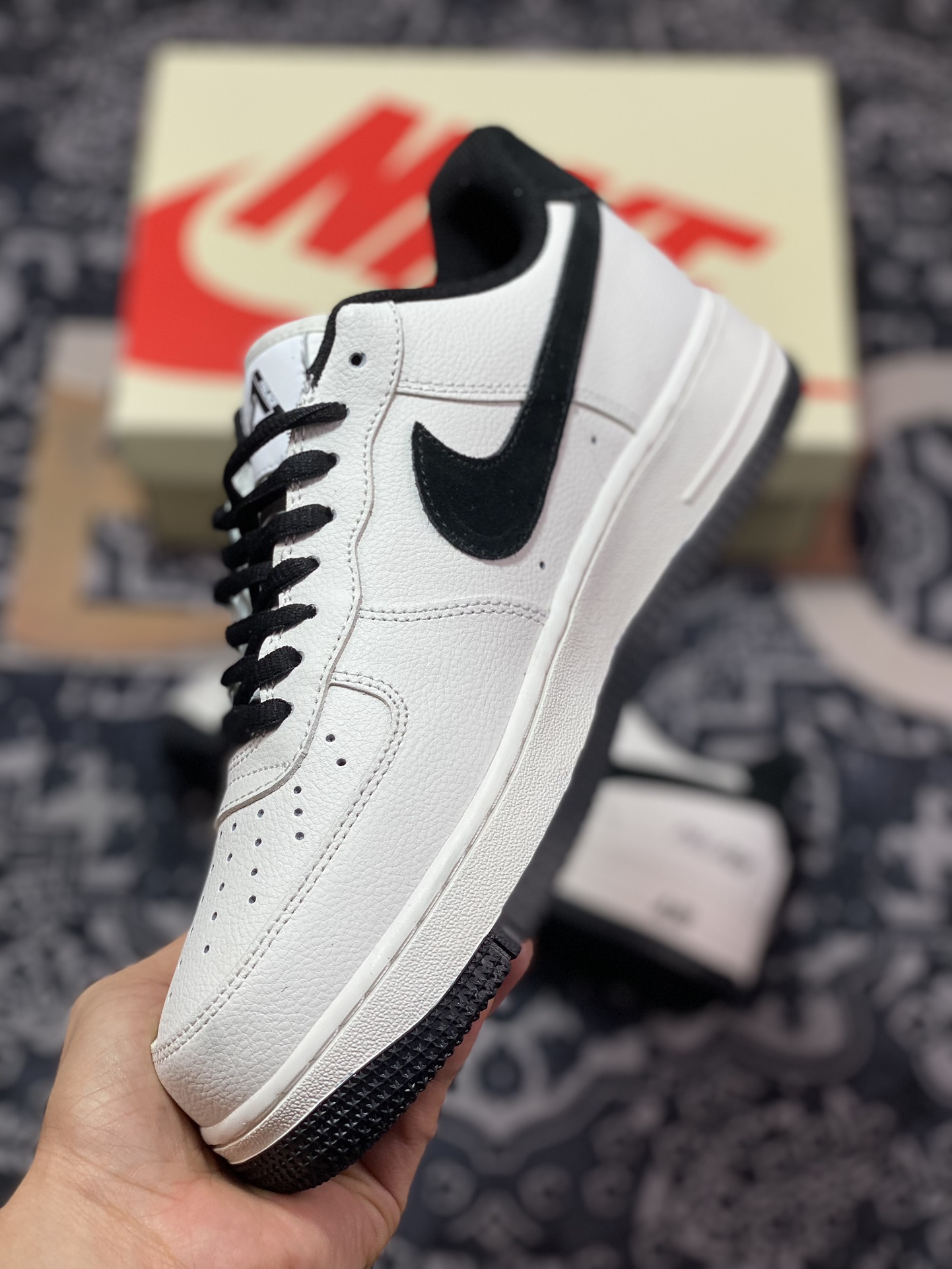 260 Palace x Nike Air Force 1 07 Low"Beige/Black"空军一号板鞋“联名米白黑小钩”PE-681822