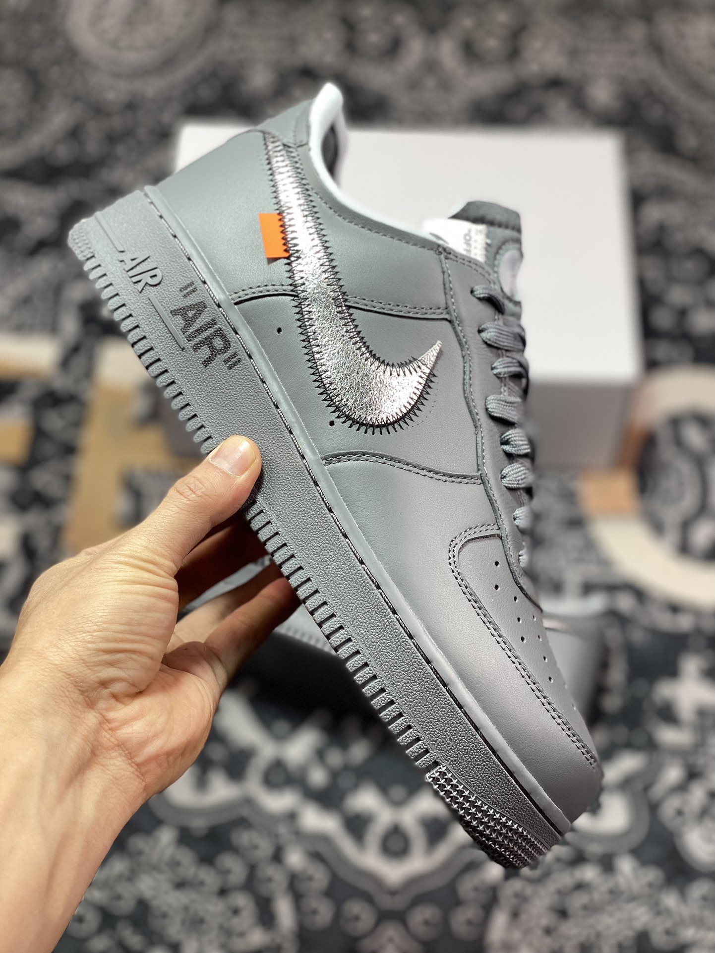 C5420  优选 市面最高品质 OFF-WHITE X NK Air Force 1 ” Grey ” OW联名空军一号低帮 灰色 DX1419-500