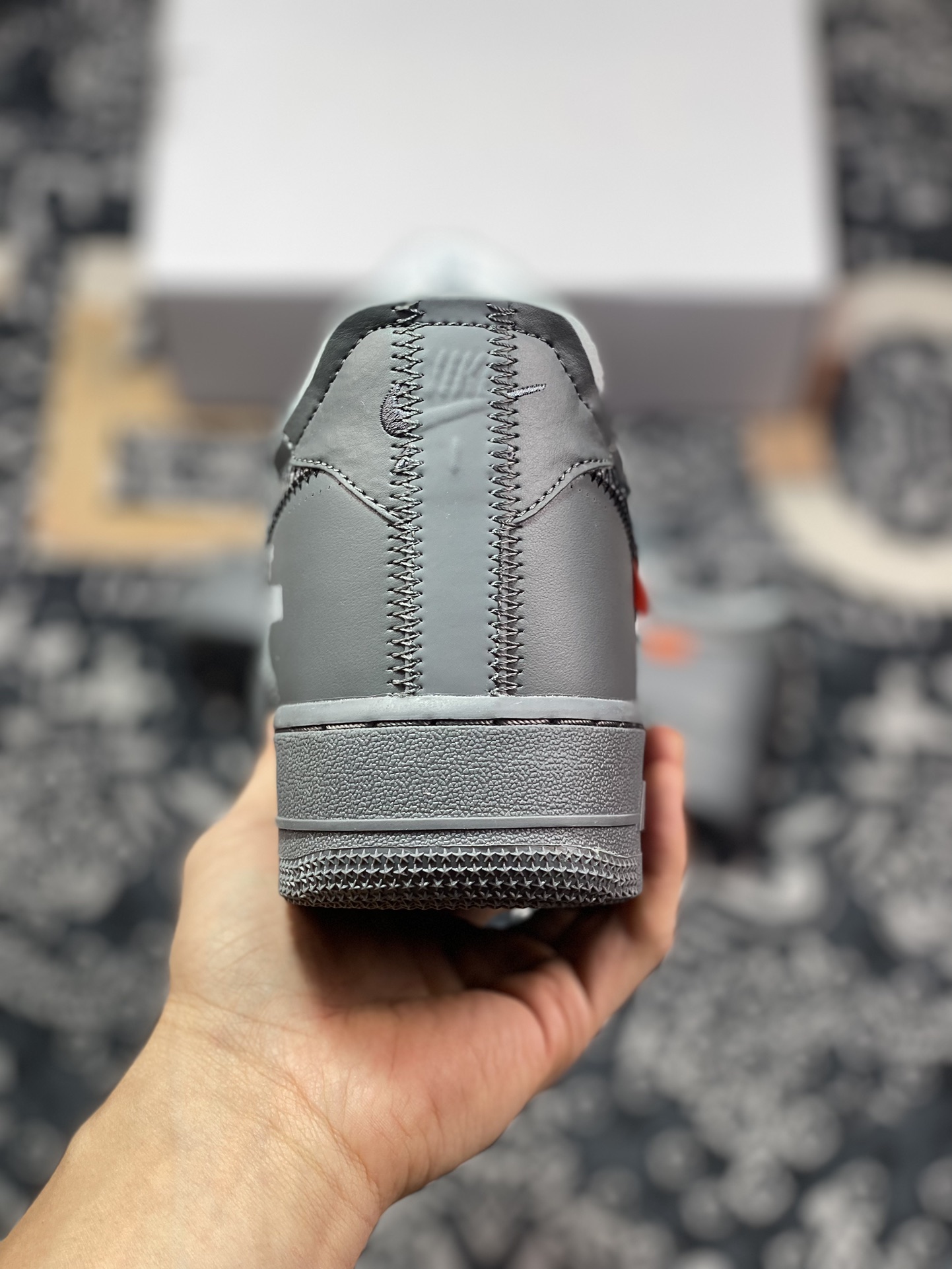 C5420  优选 市面最高品质 OFF-WHITE X NK Air Force 1 ” Grey ” OW联名空军一号低帮 灰色 DX1419-500