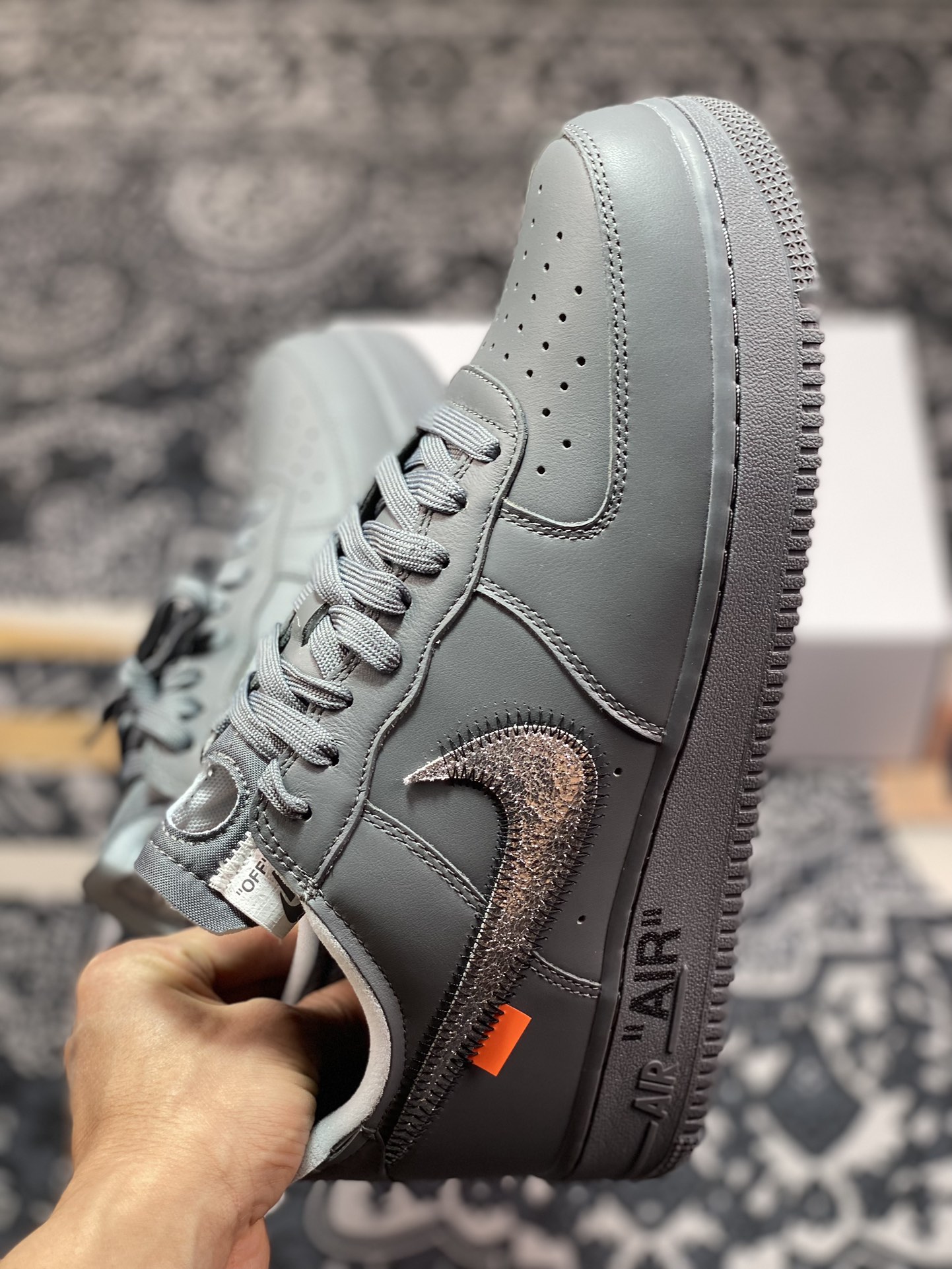 C5420  优选 市面最高品质 OFF-WHITE X NK Air Force 1 ” Grey ” OW联名空军一号低帮 灰色 DX1419-500