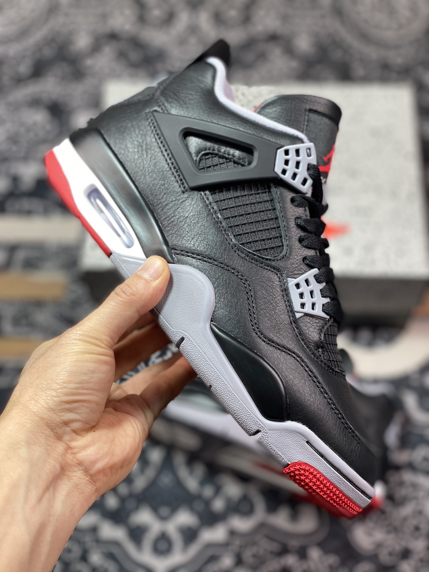 D5500  优选 Air Jordan 4 Retro  ” Bred Reimagined ” AJ4乔4 黑红 文化篮球鞋 FV5029-006