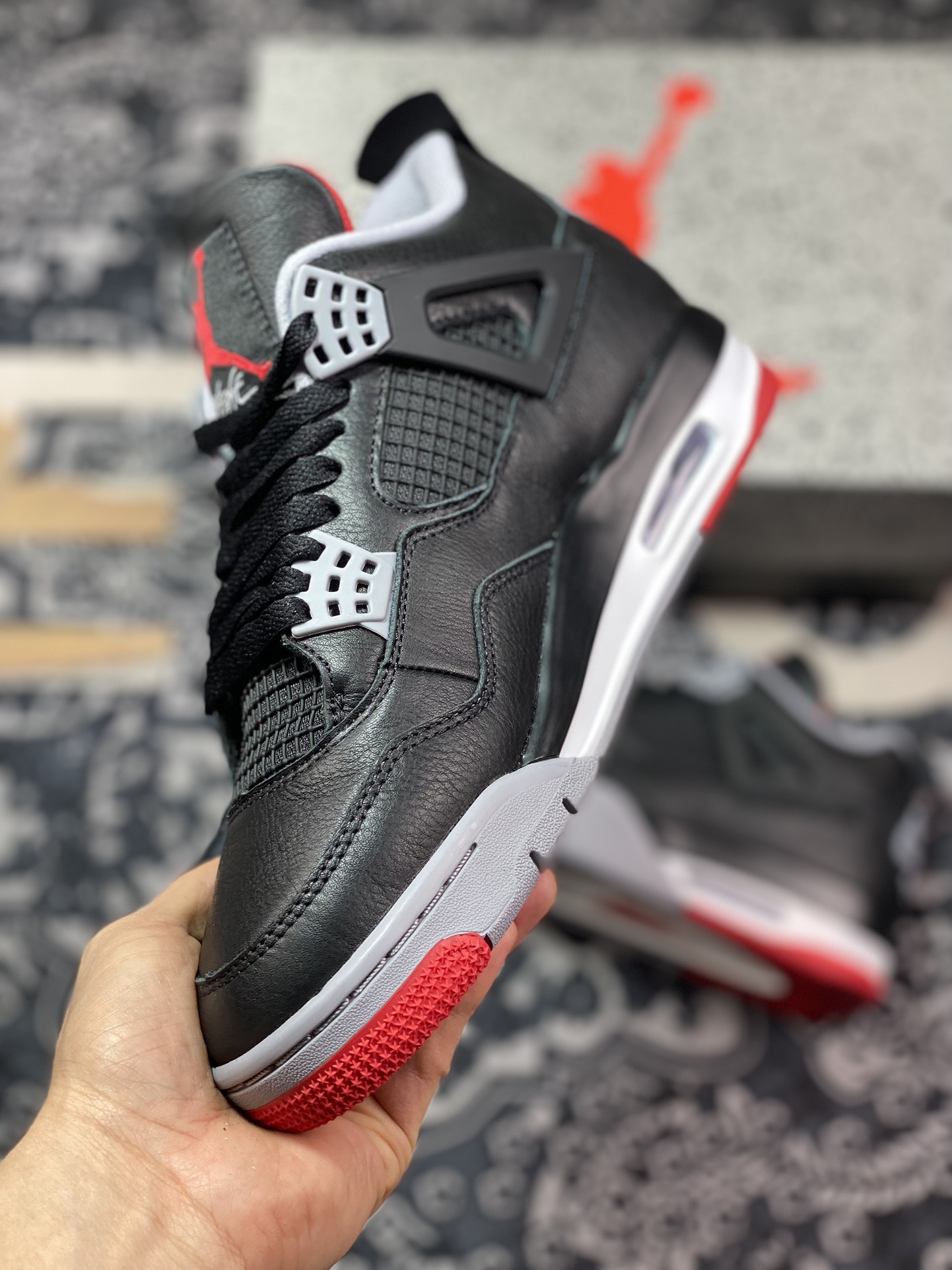 D5500  优选 Air Jordan 4 Retro  ” Bred Reimagined ” AJ4乔4 黑红 文化篮球鞋 FV5029-006