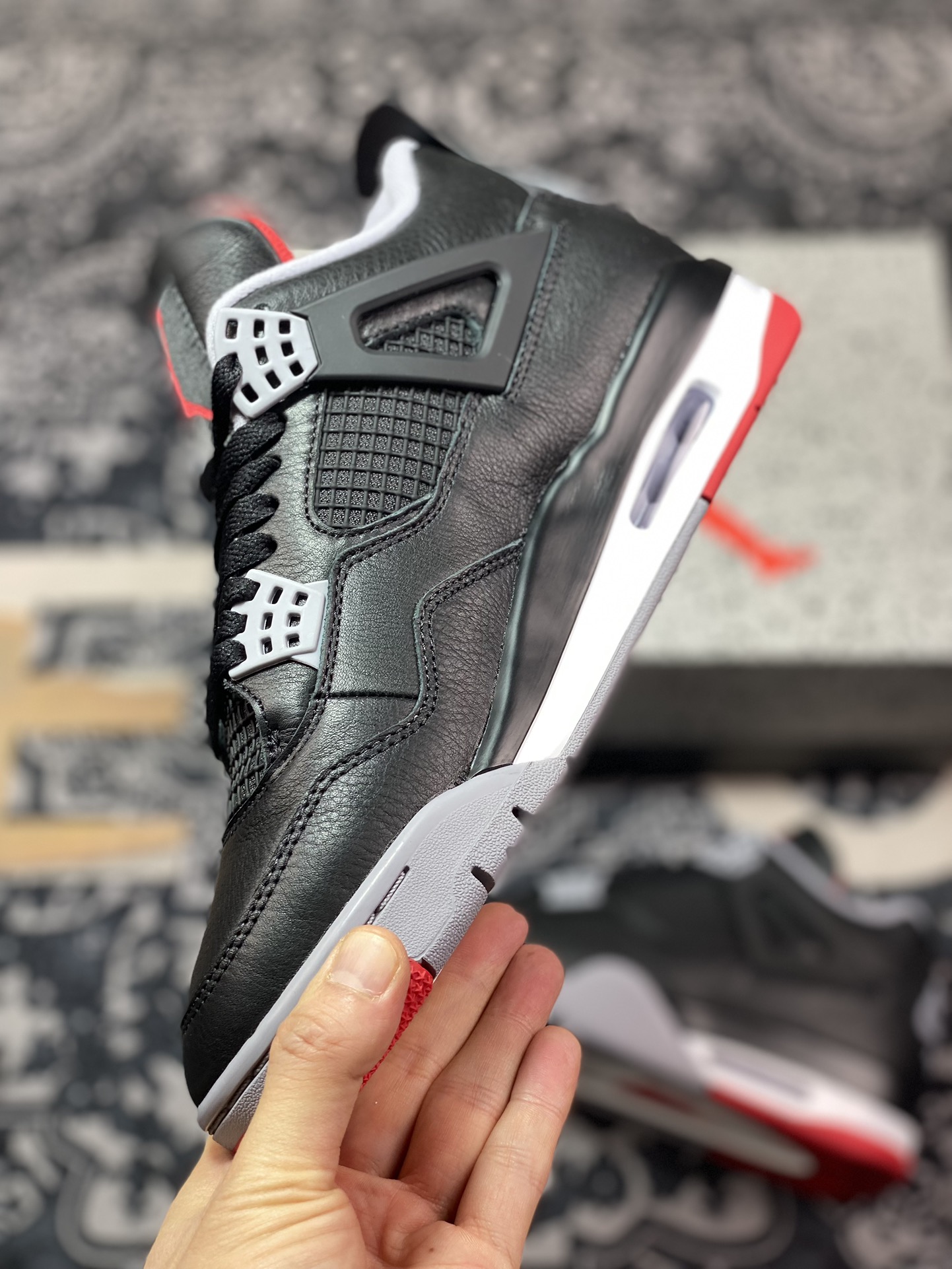 D5500  优选 Air Jordan 4 Retro  ” Bred Reimagined ” AJ4乔4 黑红 文化篮球鞋 FV5029-006