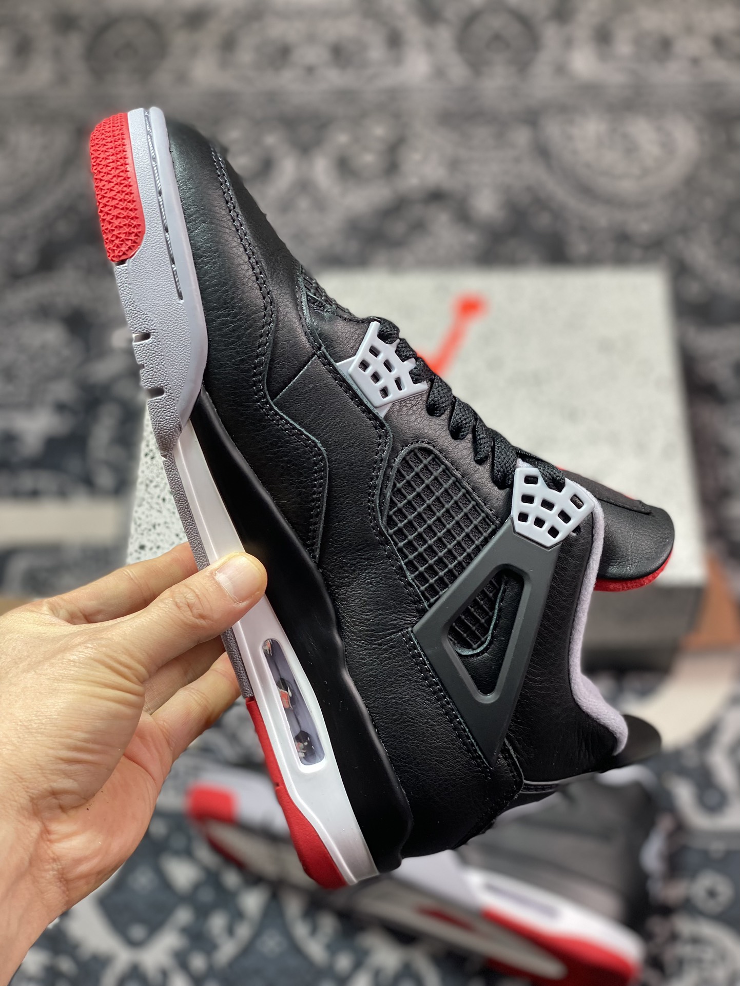 D5500  优选 Air Jordan 4 Retro  ” Bred Reimagined ” AJ4乔4 黑红 文化篮球鞋 FV5029-006