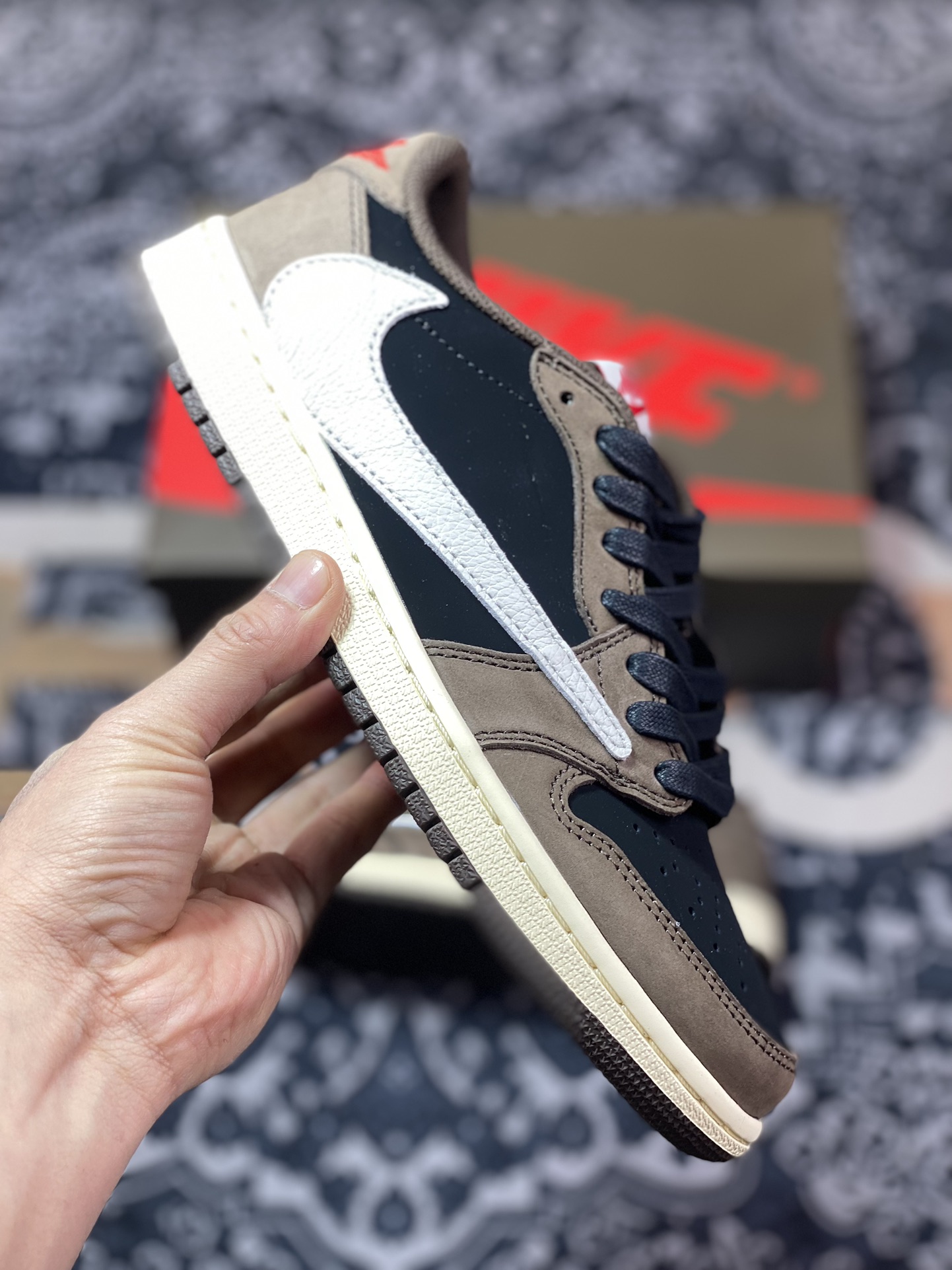 C9450  优选 市售天花板 纯原混卖版本 Travis Scott x Air Jordan 1 AJ1乔1 TS 联名倒钩 CQ4277-001