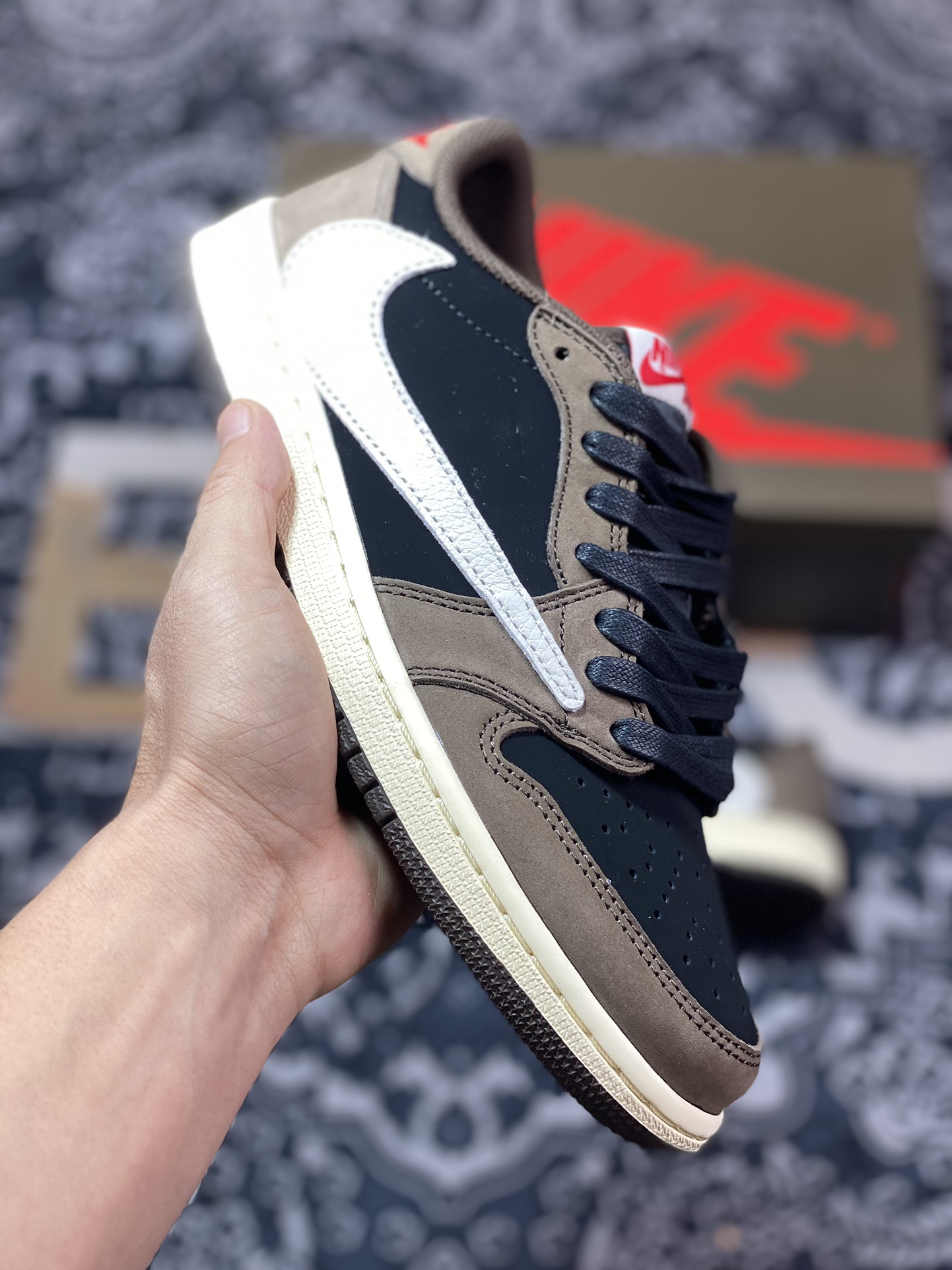 C9450  优选 市售天花板 纯原混卖版本 Travis Scott x Air Jordan 1 AJ1乔1 TS 联名倒钩 CQ4277-001
