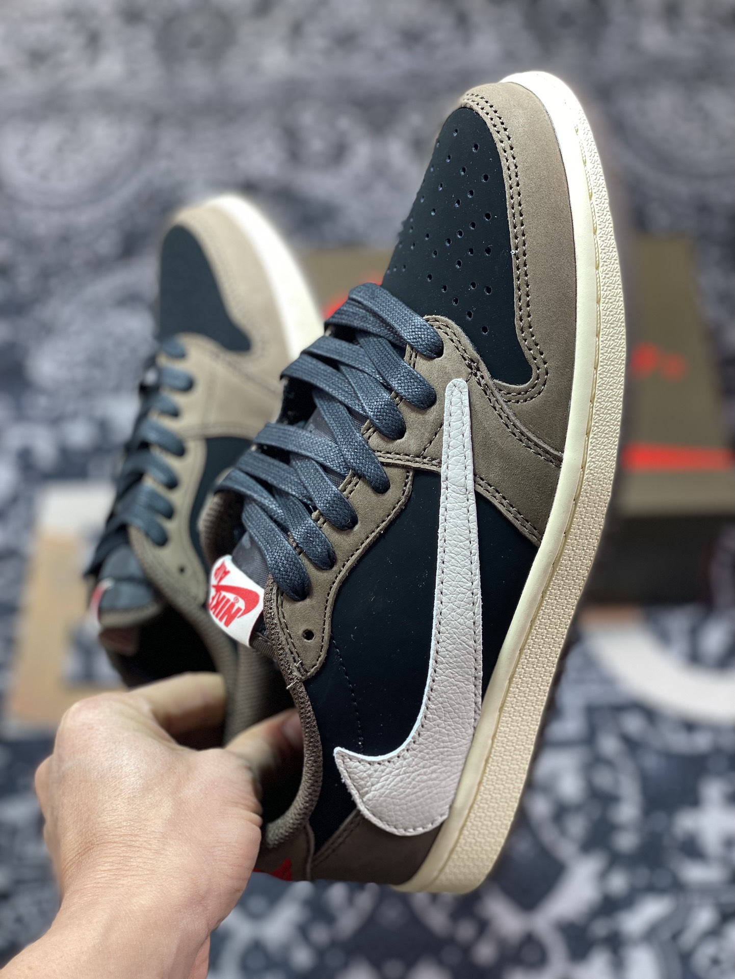 C9450  优选 市售天花板 纯原混卖版本 Travis Scott x Air Jordan 1 AJ1乔1 TS 联名倒钩 CQ4277-001