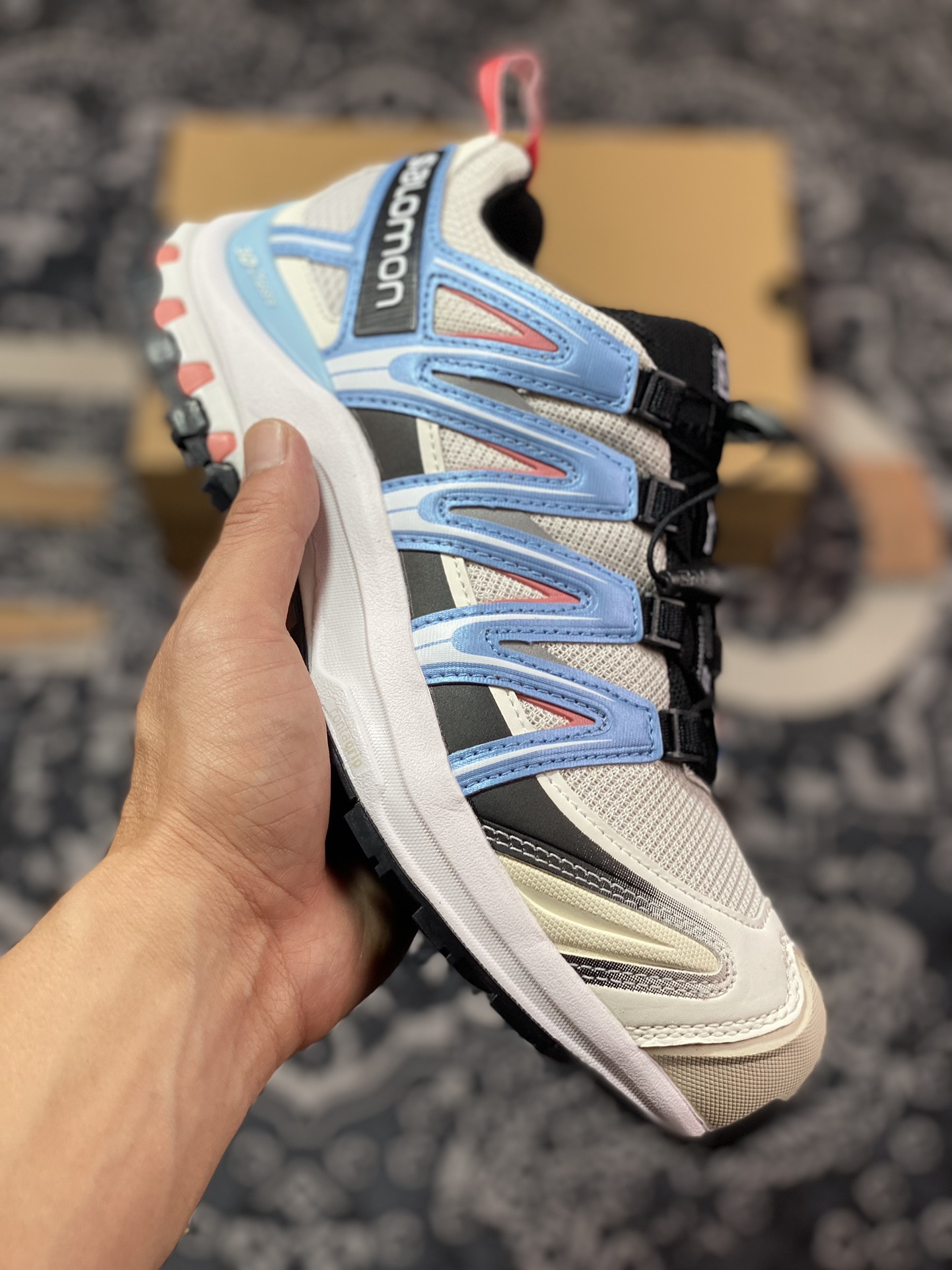 240 萨洛蒙/Salomon XA Pro 3D GTX”Beige Blue”XA专业型跑步鞋“米白黑浅蓝玫粉”471567