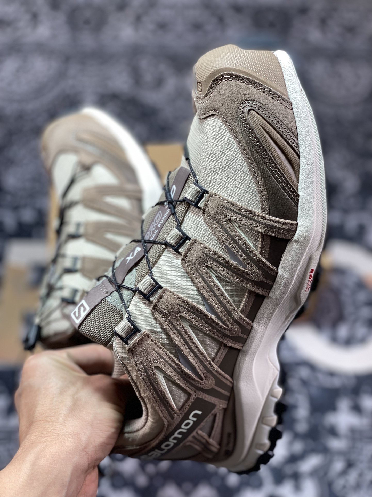 240 萨洛蒙/Salomon XA Pro 3D Suded"Heather Grey Khaki"XA专业型跑步鞋“翻毛棕卡其”474785