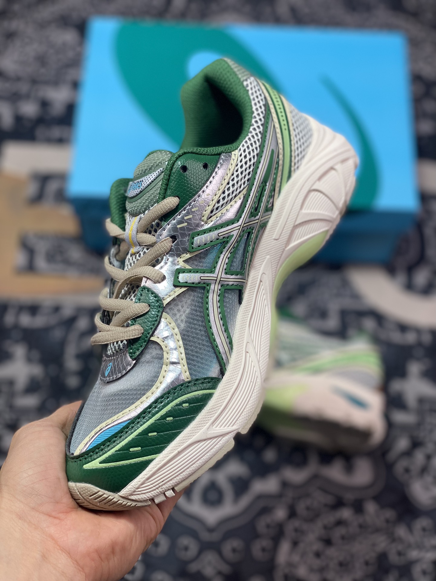 180  原厂级别 Above The Clouds x Asics GT-2160 银绿 亚瑟士运动休闲透气专业跑鞋