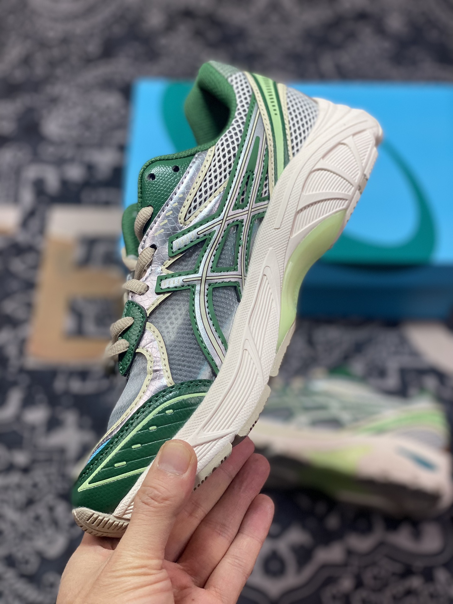 180  原厂级别 Above The Clouds x Asics GT-2160 银绿 亚瑟士运动休闲透气专业跑鞋