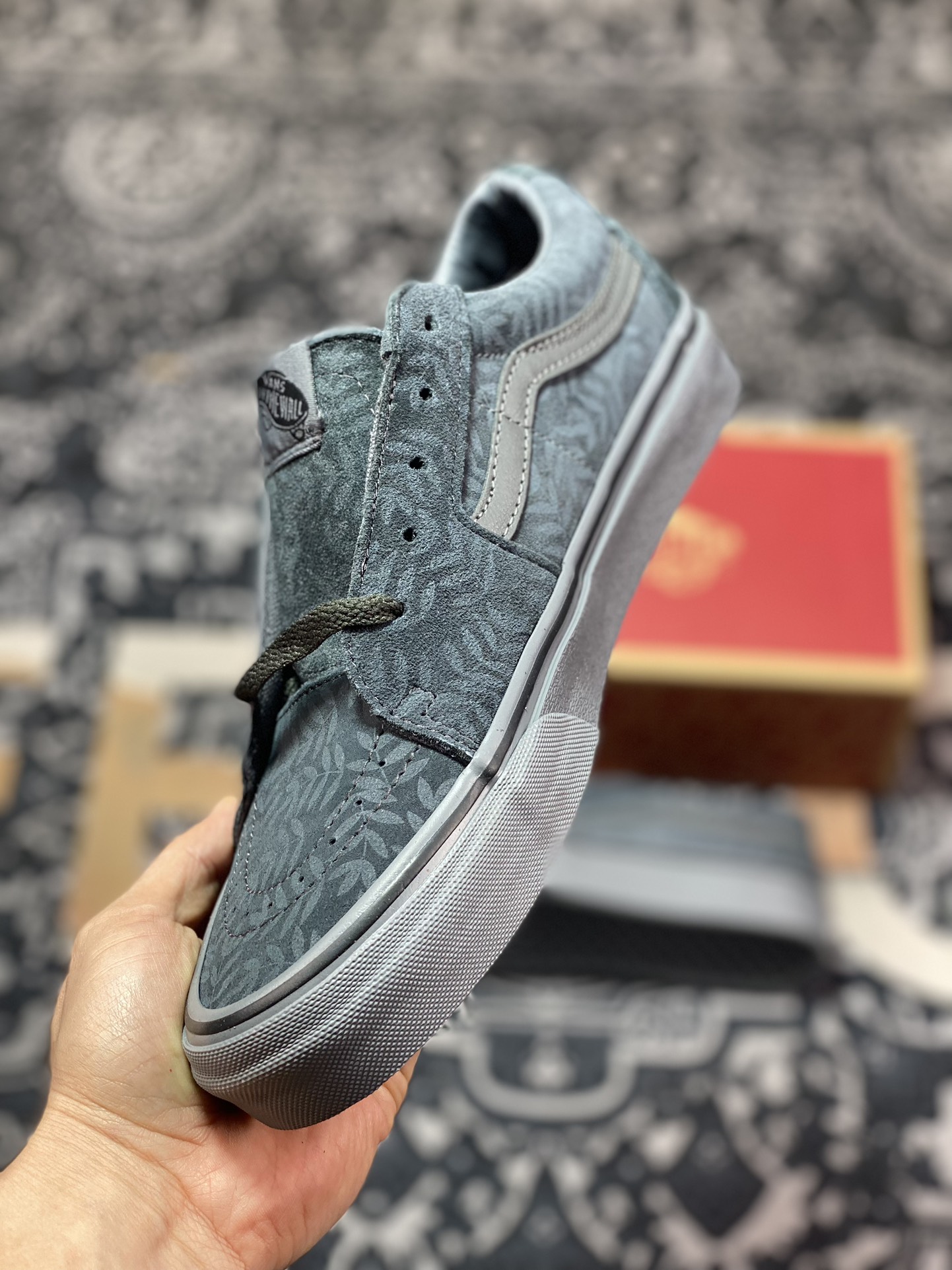 160   Vans Sk8-Low 白山联名Vans范斯白山联名SK8-Low  灰青色麂皮美系高街复古休闲板鞋 VN000BVXY50