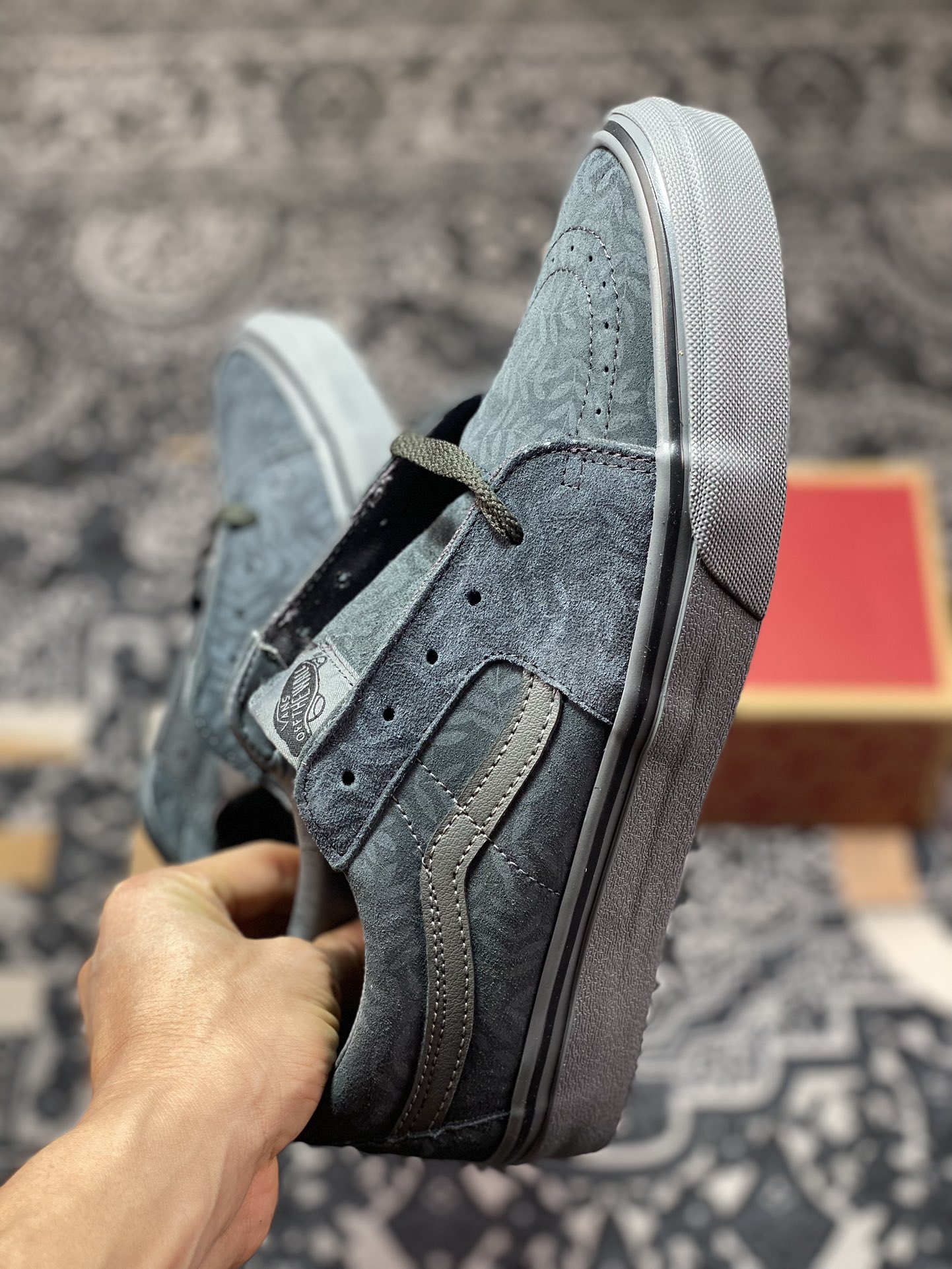 160   Vans Sk8-Low 白山联名Vans范斯白山联名SK8-Low  灰青色麂皮美系高街复古休闲板鞋 VN000BVXY50