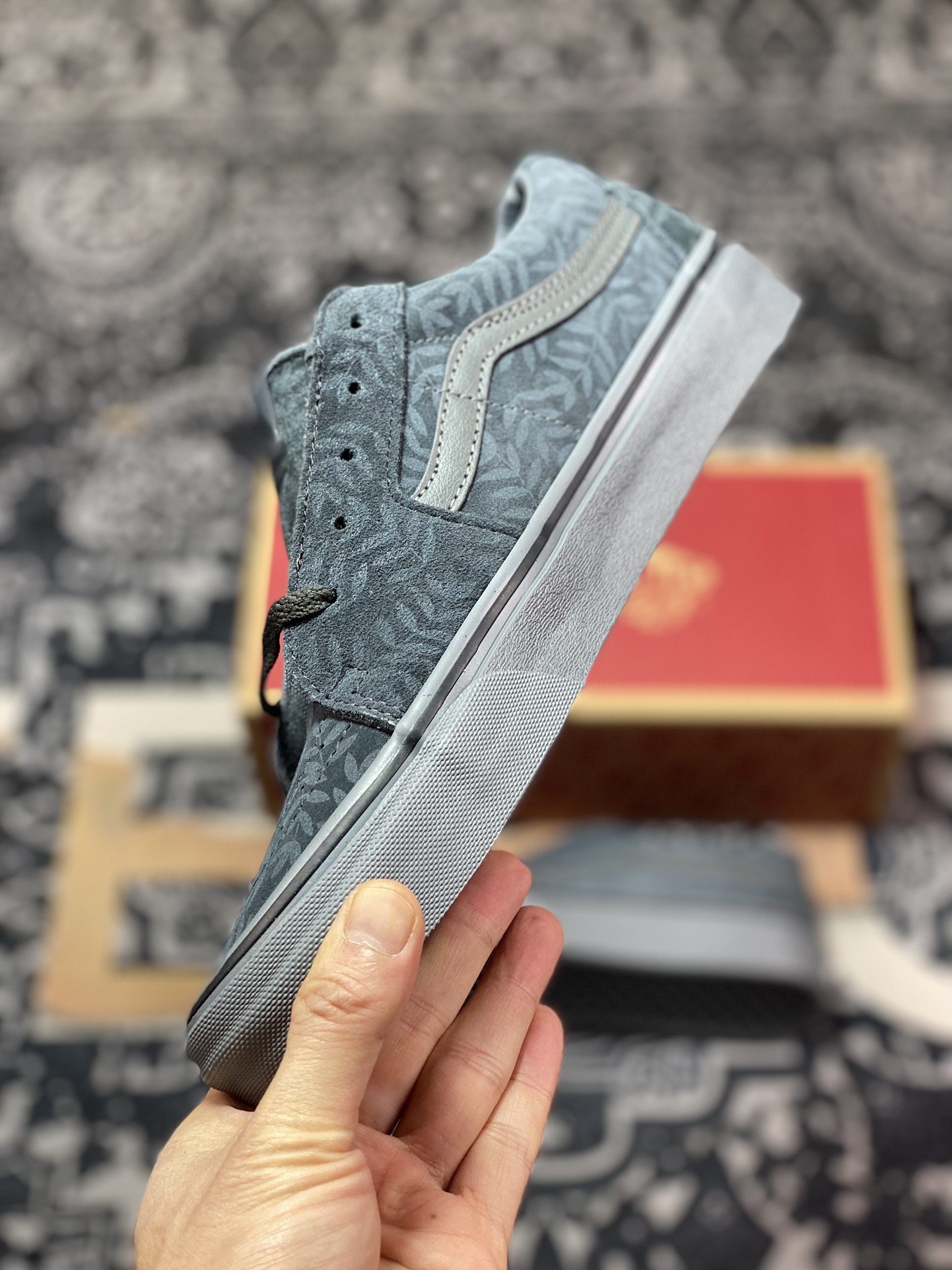 160   Vans Sk8-Low 白山联名Vans范斯白山联名SK8-Low  灰青色麂皮美系高街复古休闲板鞋 VN000BVXY50