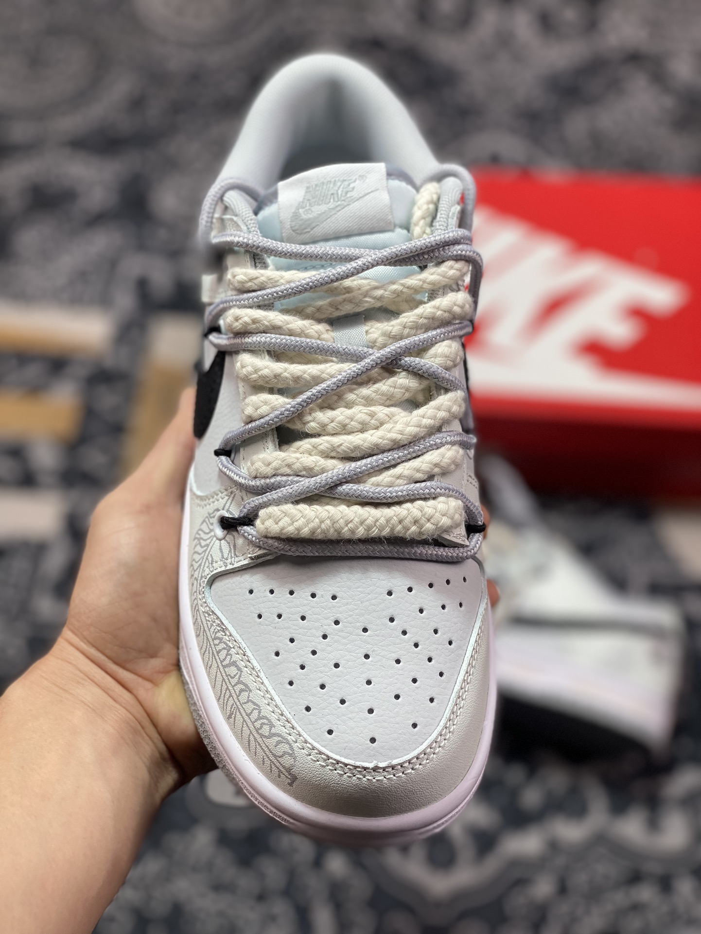 260 原装级别 Dunk Low 银饰羽毛 高街情侣 达芬奇定制 SB绑带低帮休闲板鞋 DJ6188-001