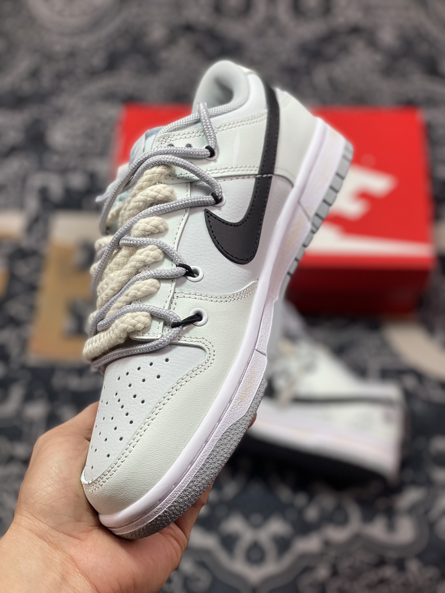 260 原装级别 Dunk Low 银饰羽毛 高街情侣 达芬奇定制 SB绑带低帮休闲板鞋 DJ6188-001