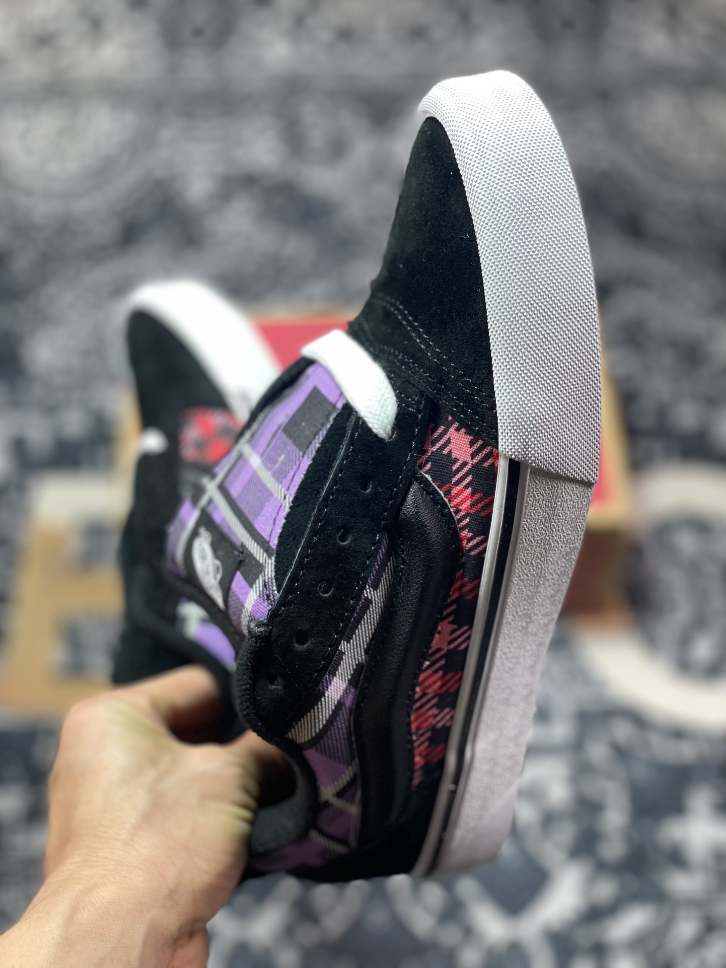 150   Vans Classics Knu Skool  苏格兰格纹拼接 厚鞋舌面包鞋