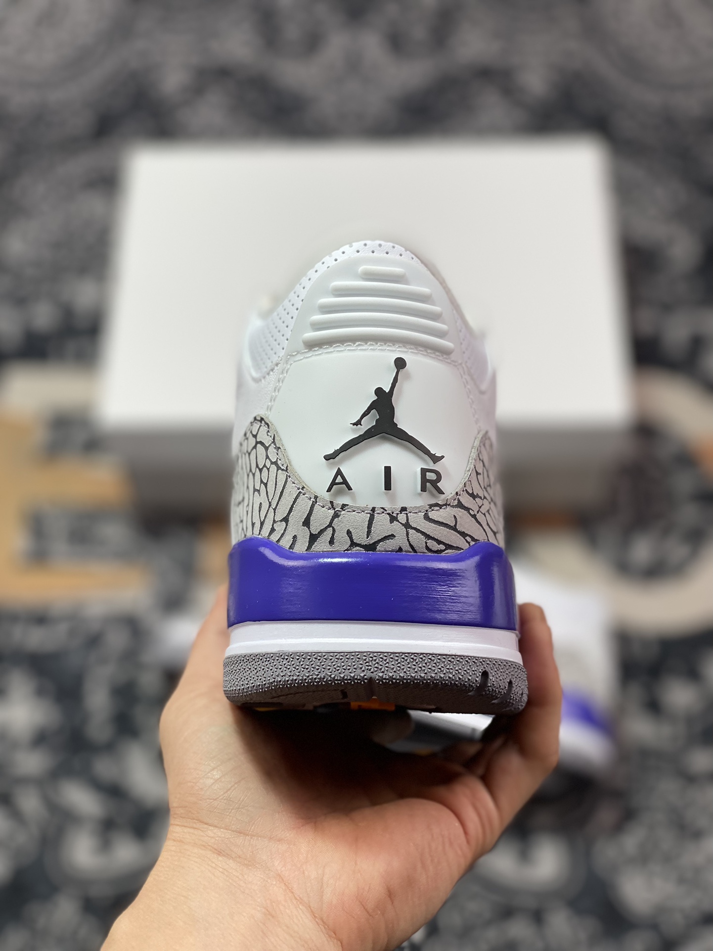 480 优选 原装级别 老汪纯原生产线 Air Jordan AJ3 Retro 湖人白紫金 869802-907