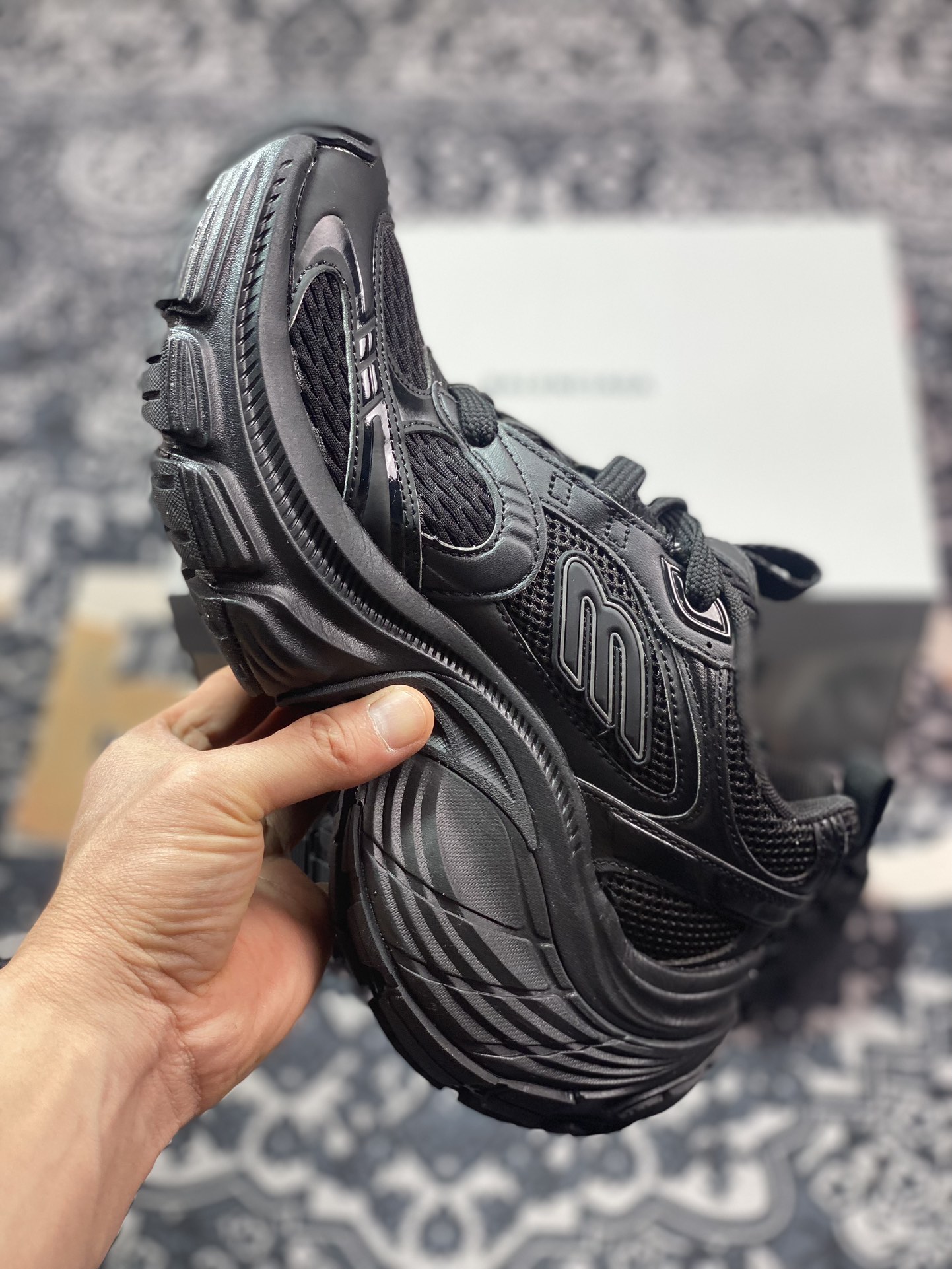 420  法国高端奢侈品牌-巴黎世家BALENCIAGA Cargo Sneaker 10XL船型系列低帮复动鞋“黑武士做旧”784344 W2MV2 3627