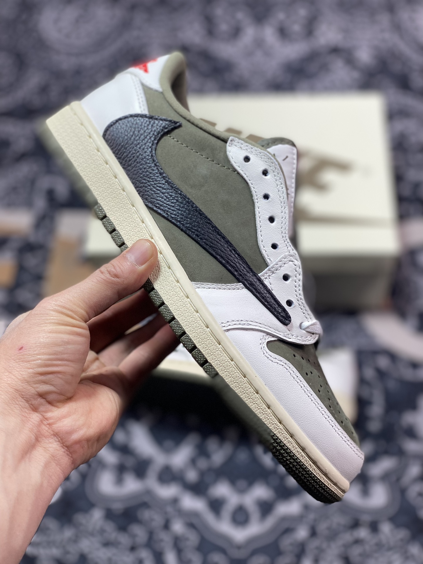 260 fragment design x Travis Scott x Nike Air Jordan 1 Low OG SP”Black/Green Toe“AJ1乔丹 DM7866-200