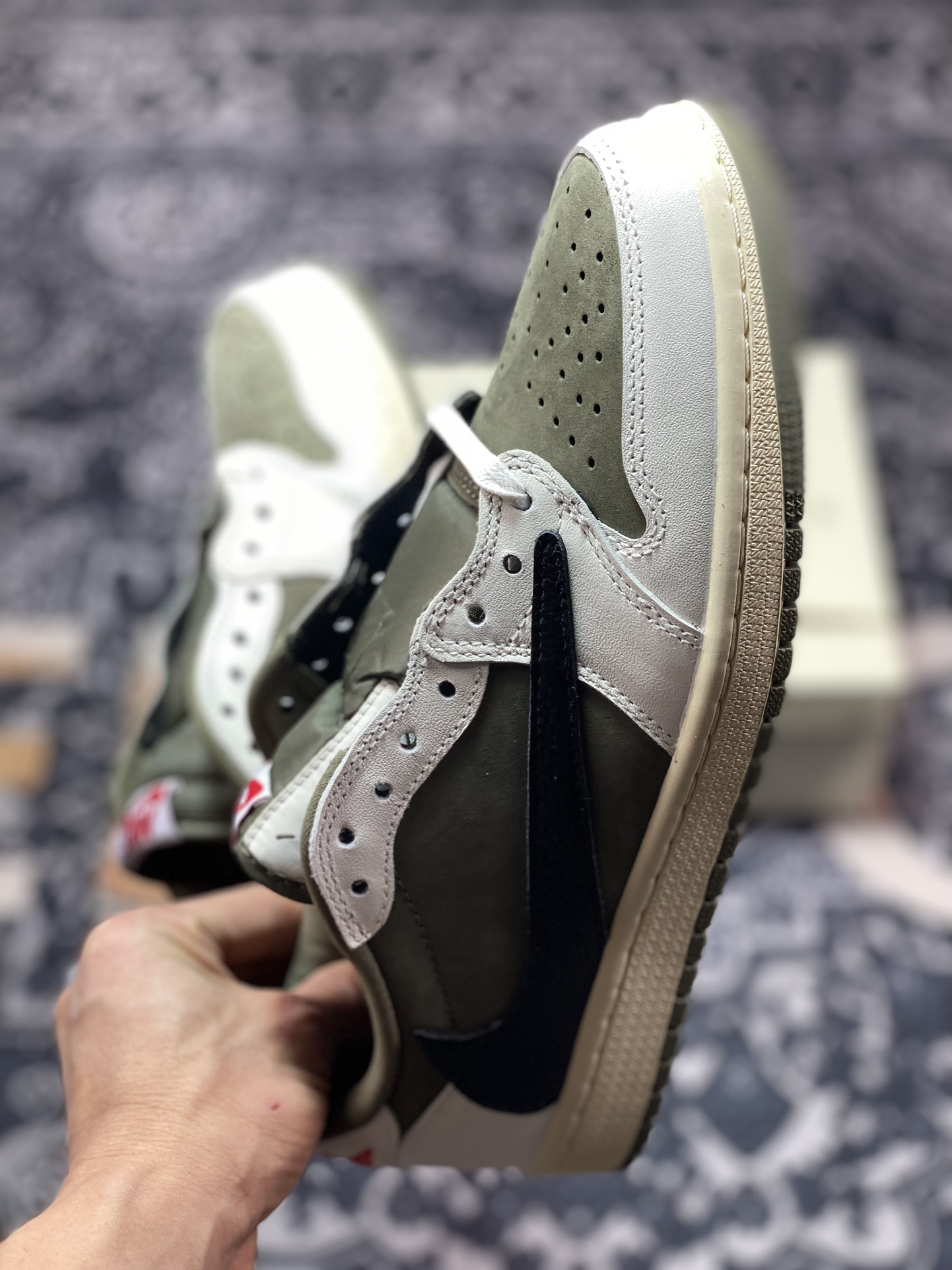 260 fragment design x Travis Scott x Nike Air Jordan 1 Low OG SP”Black/Green Toe“AJ1乔丹 DM7866-200