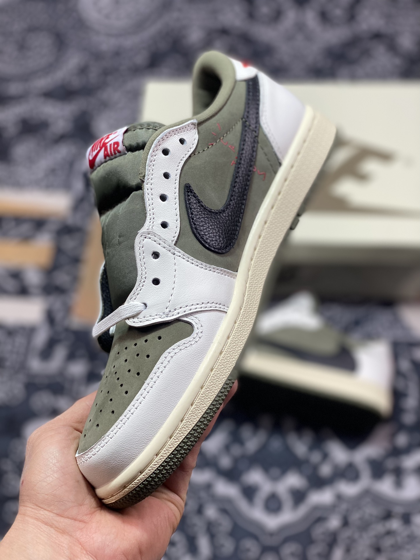 260 fragment design x Travis Scott x Nike Air Jordan 1 Low OG SP”Black/Green Toe“AJ1乔丹 DM7866-200