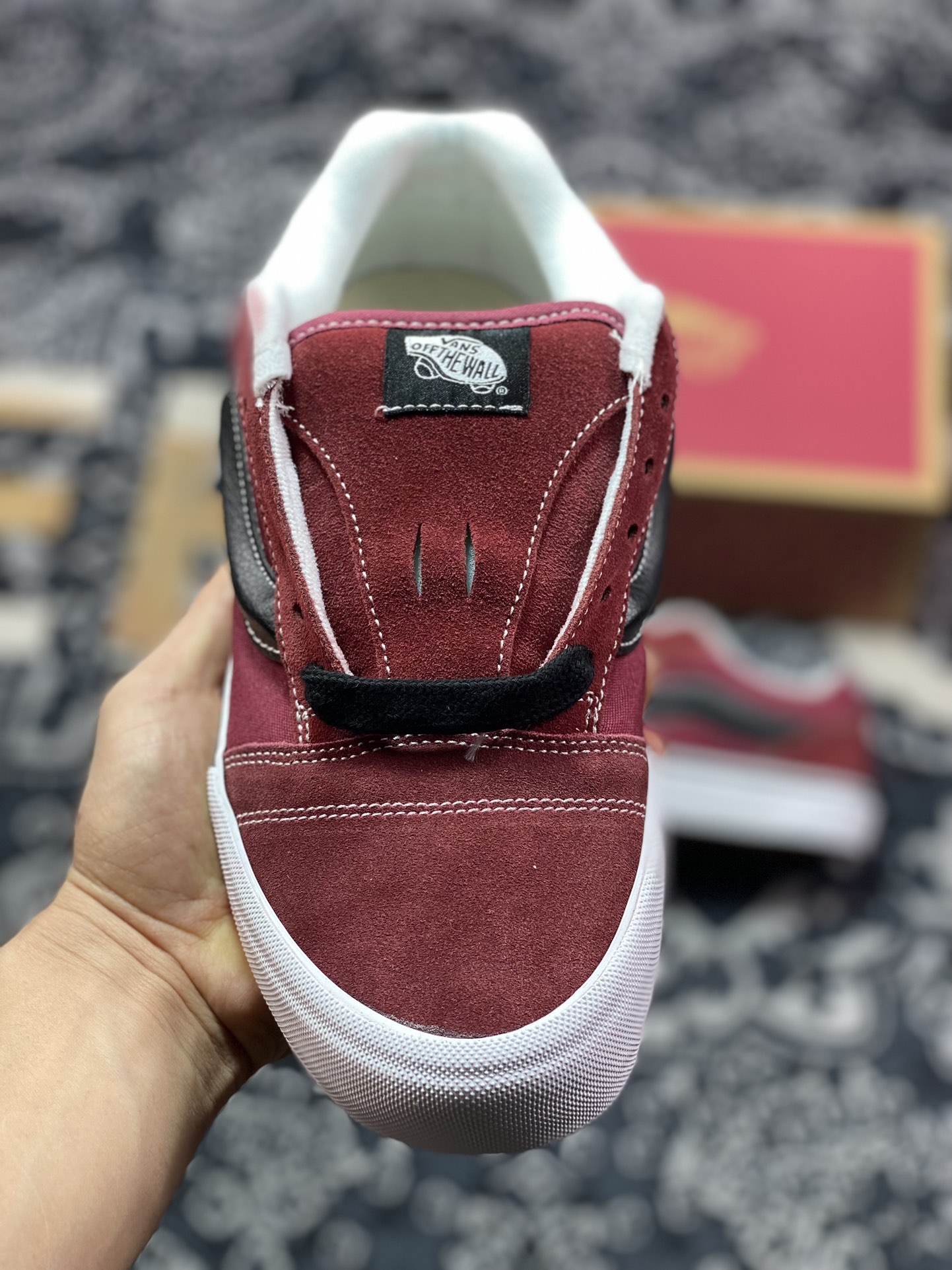 150   Vans Classics Knu Skool  范斯官方 酒红色厚鞋舌面包鞋