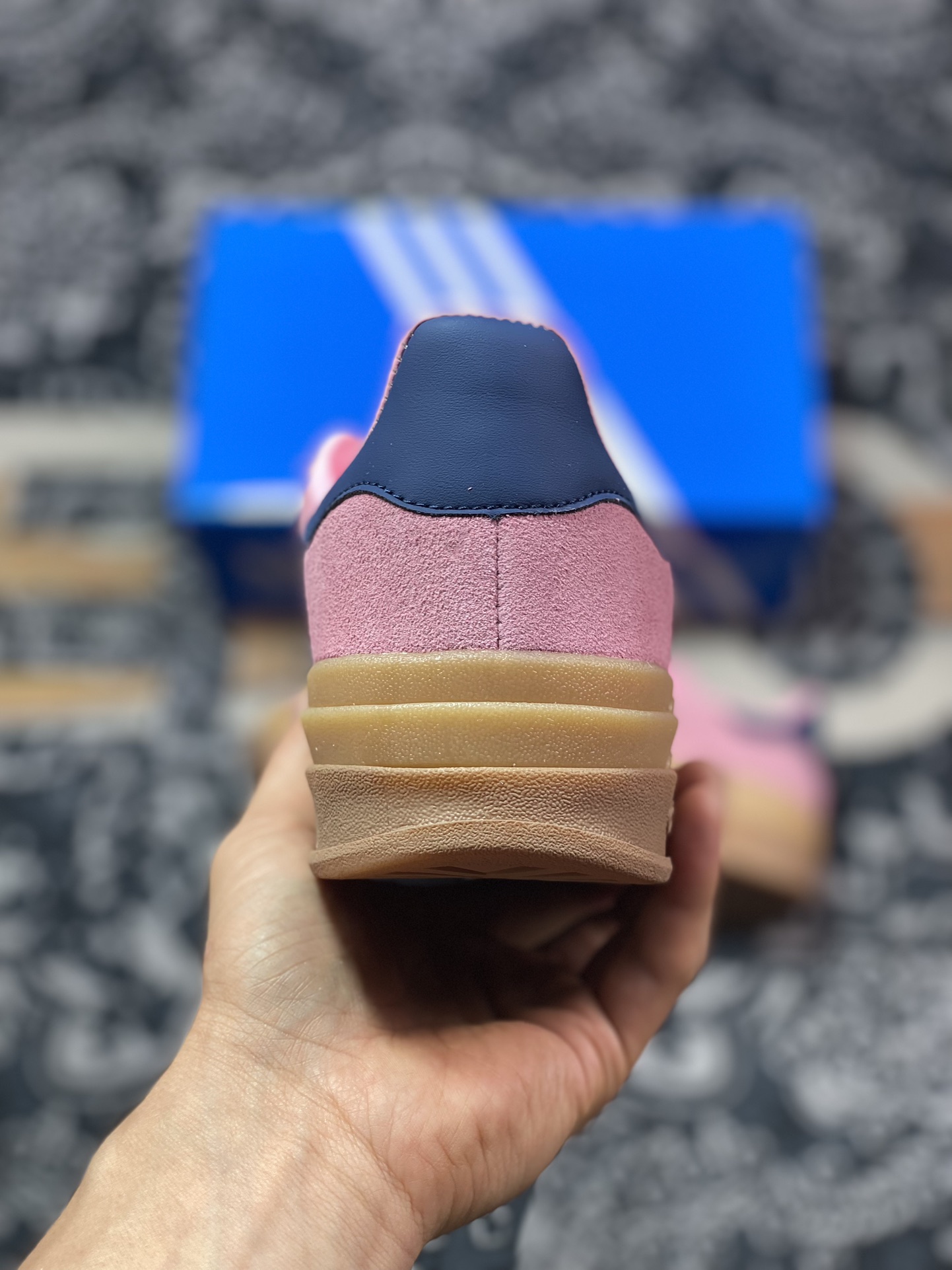 Adidas Originals Gazelle Bold W Antelope Platform Series Sneakers ”Rose Pink Navy Blue Raw Rubber Sole” HO6122