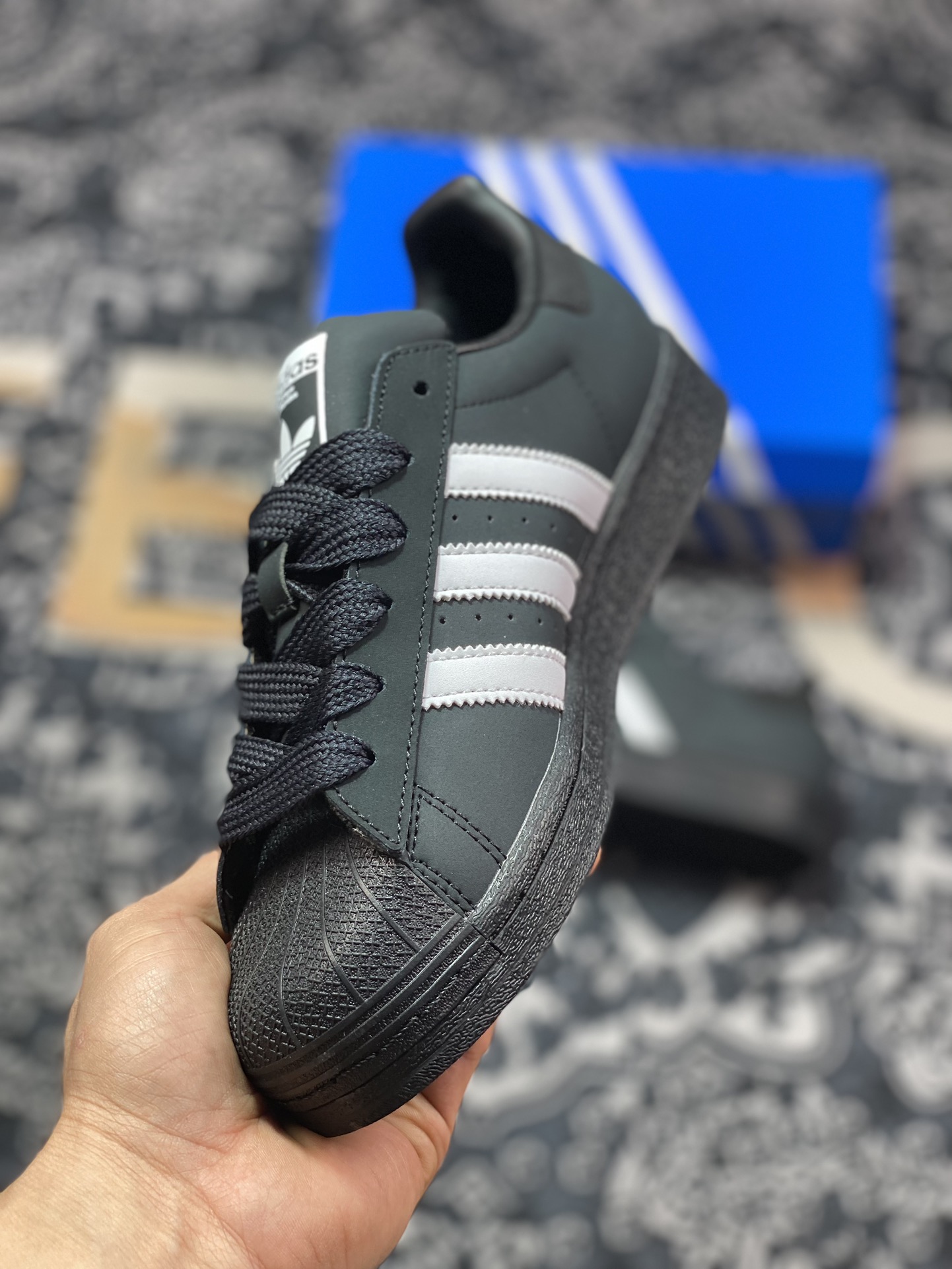 150  阿迪达斯/三叶草Adidas Originals Superstar OG"Black/White "经典板鞋“皮革碳黑白”ID0996