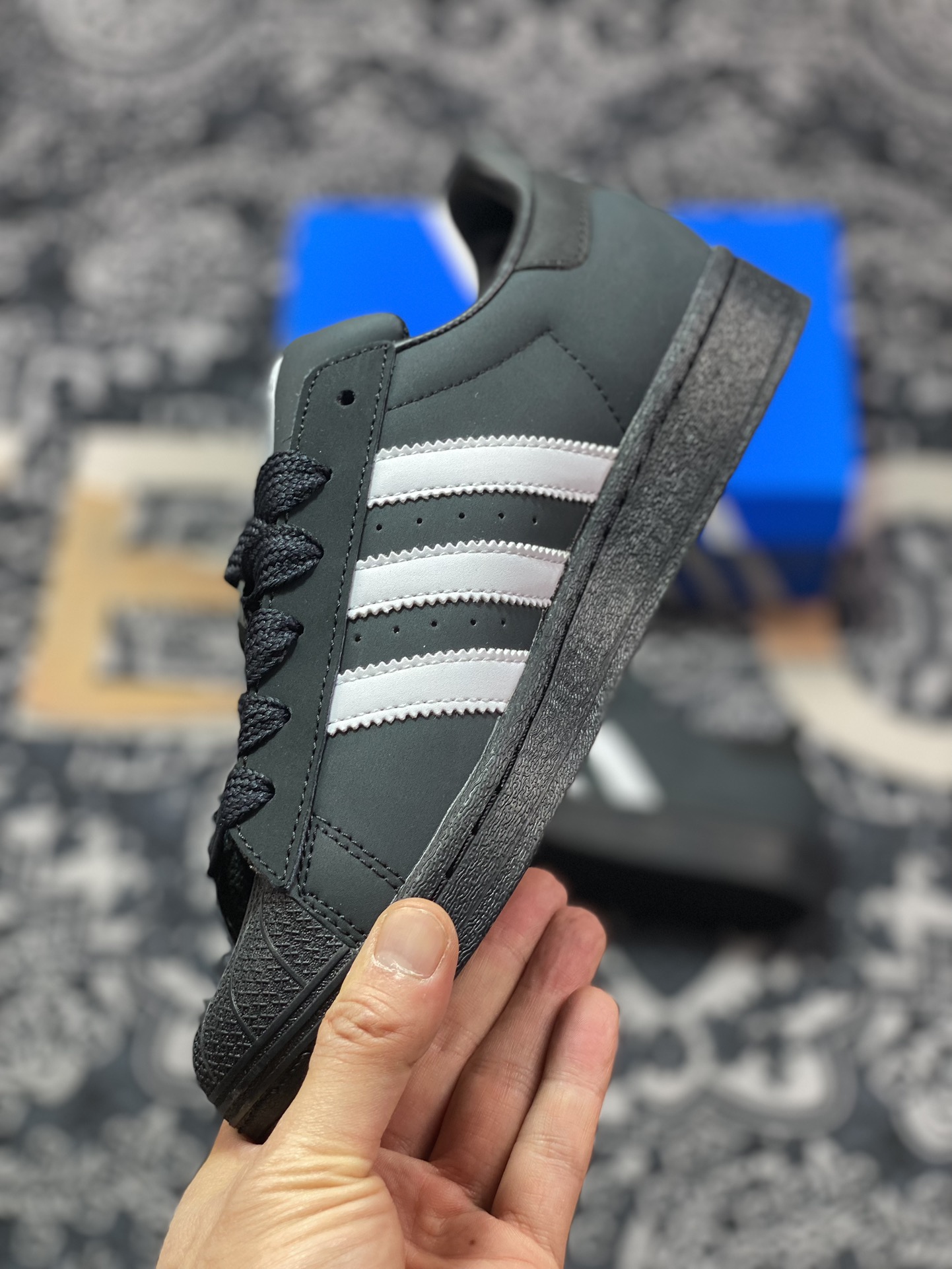 150  阿迪达斯/三叶草Adidas Originals Superstar OG"Black/White "经典板鞋“皮革碳黑白”ID0996