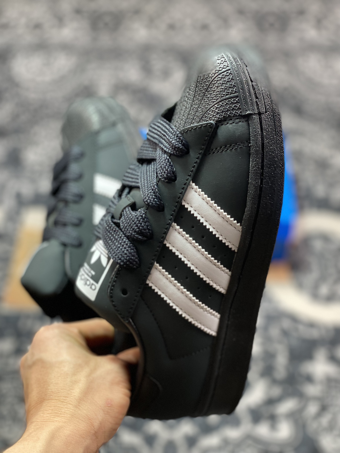 150  阿迪达斯/三叶草Adidas Originals Superstar OG"Black/White "经典板鞋“皮革碳黑白”ID0996