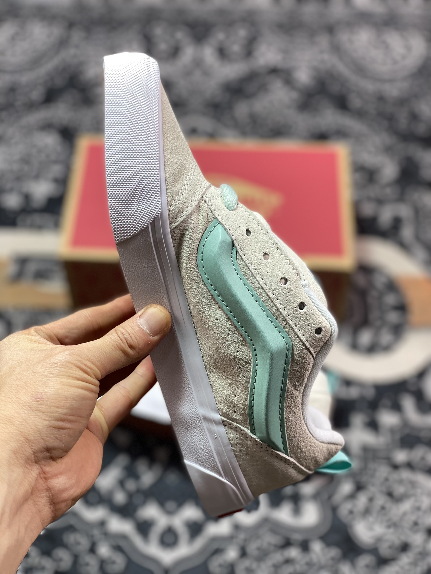 150   Vans Classics Knu Skool 米白薄荷绿 厚鞋舌面包鞋